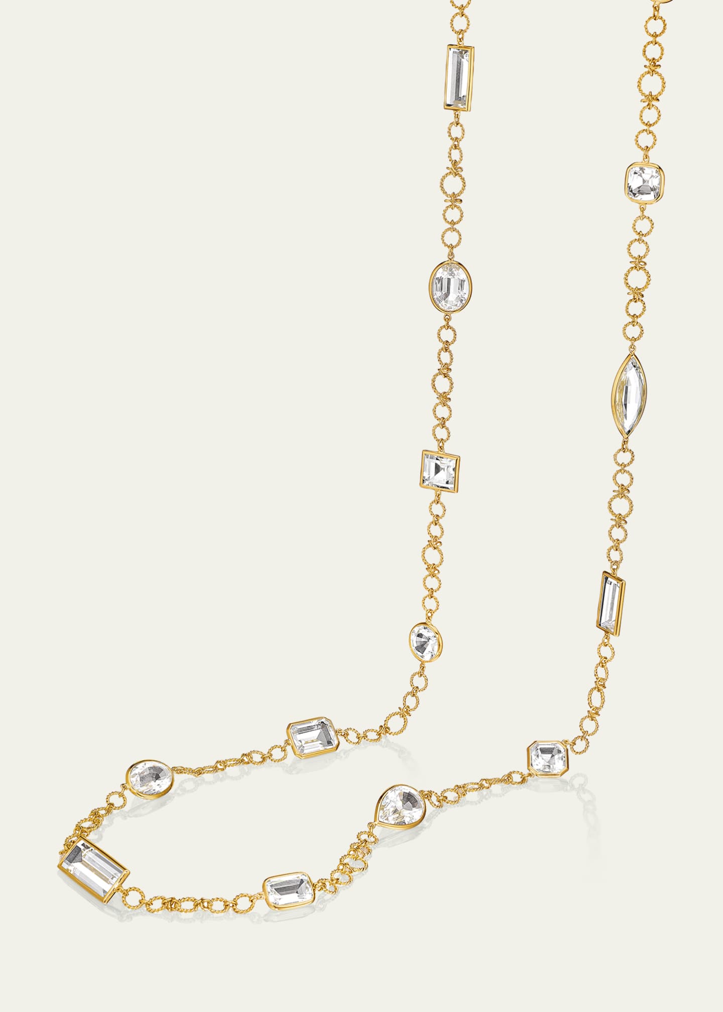 Verdura 18k Yellow Gold Crystal Confetti Necklace Image 3 of 4