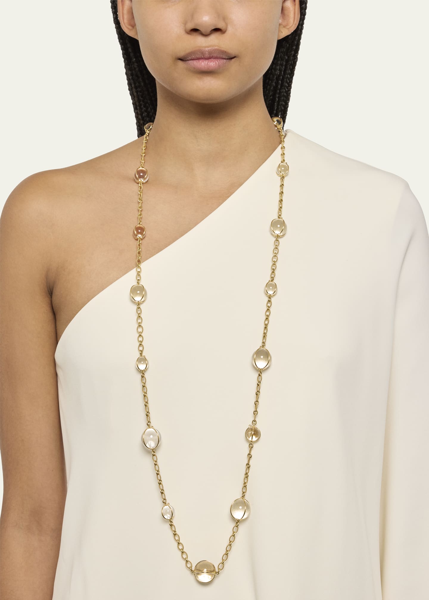 Verdura 18k Yellow Gold Rock Crystal Bubbles Necklace Image 2 of 4