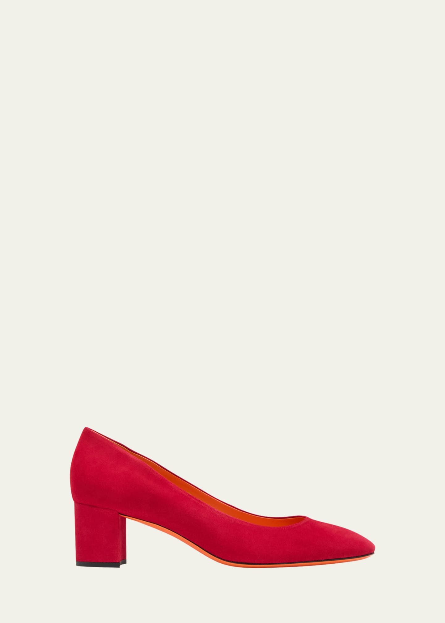 Santoni Fight Suede Block-Heel Pumps - Bergdorf Goodman