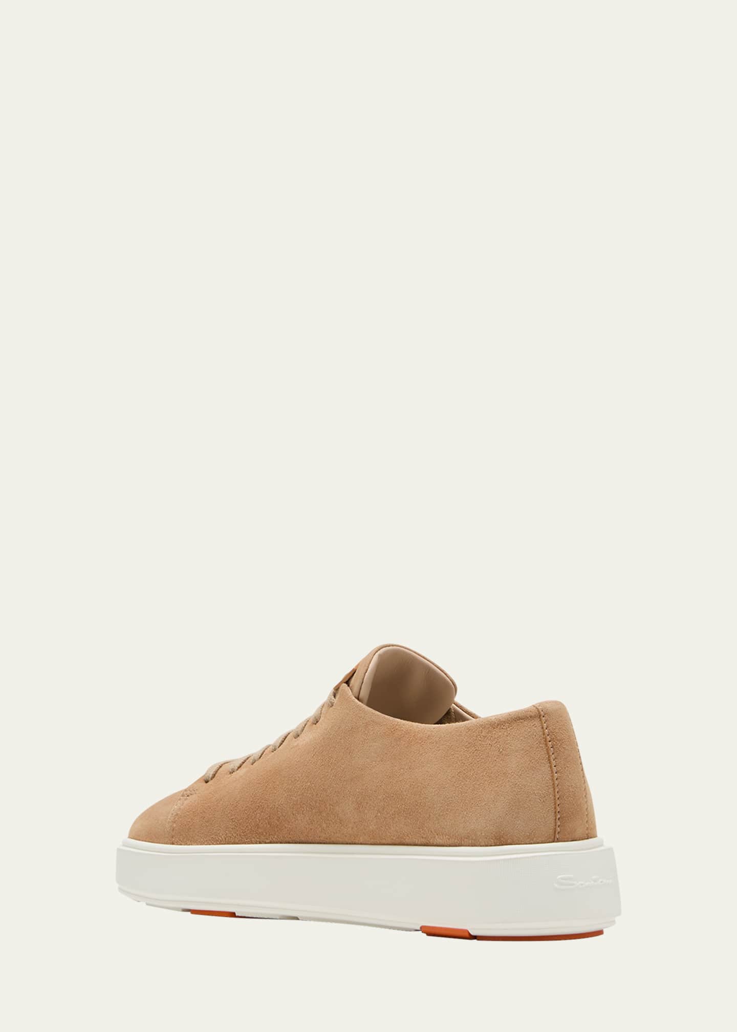 Santoni Fuzz Suede Low Top Sneakers Bergdorf Goodman