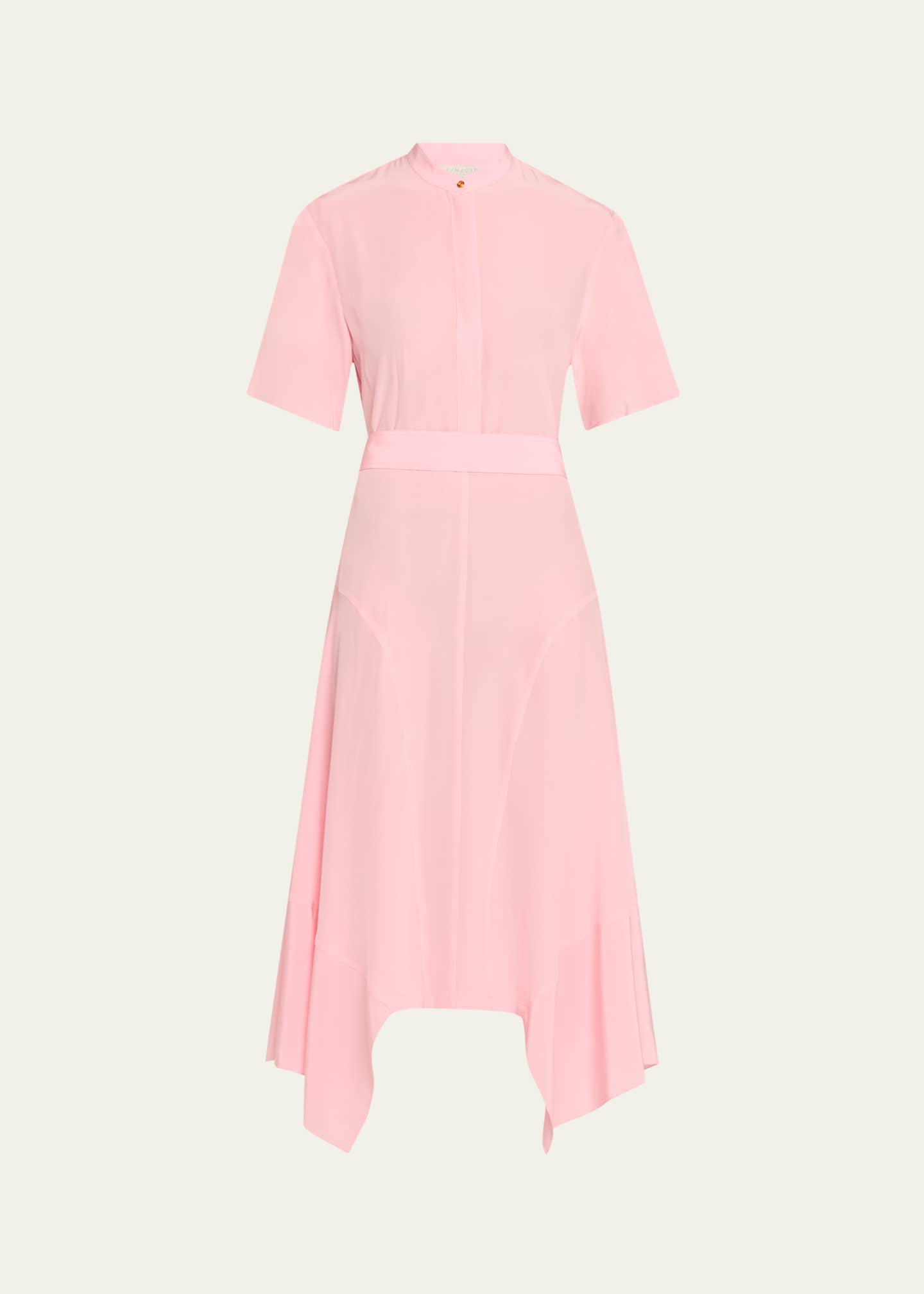 Stella McCartney Silk Crepe De Chine Midi Dress with Tie Belt Image 1 of 5