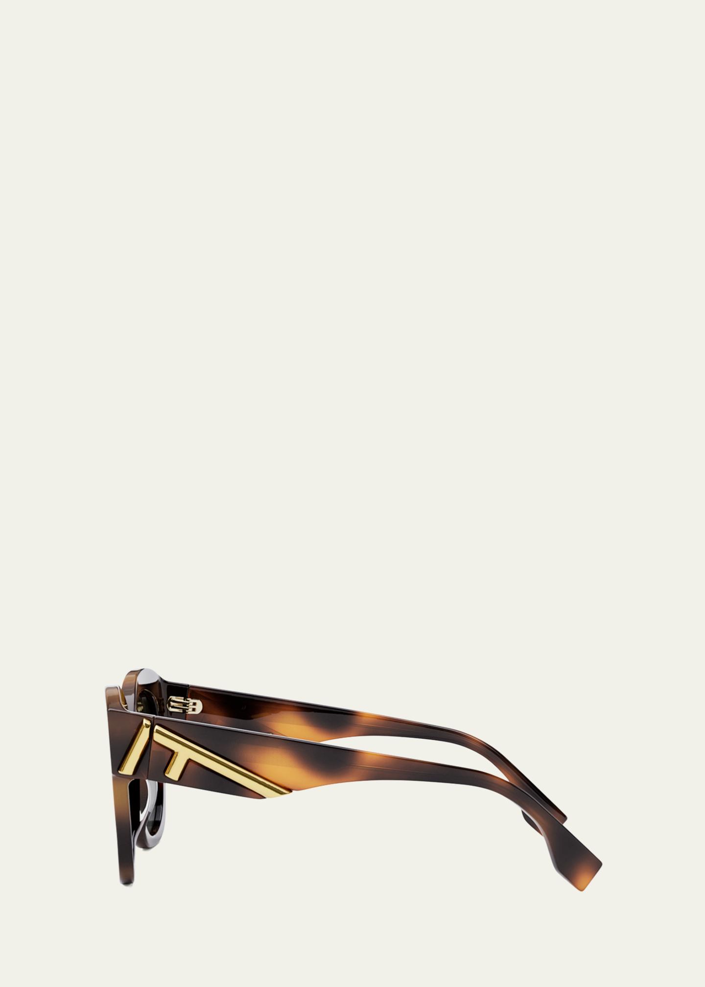 Fendi Gold and Black Cat-Eye Sunglasses Fendi  main image 3