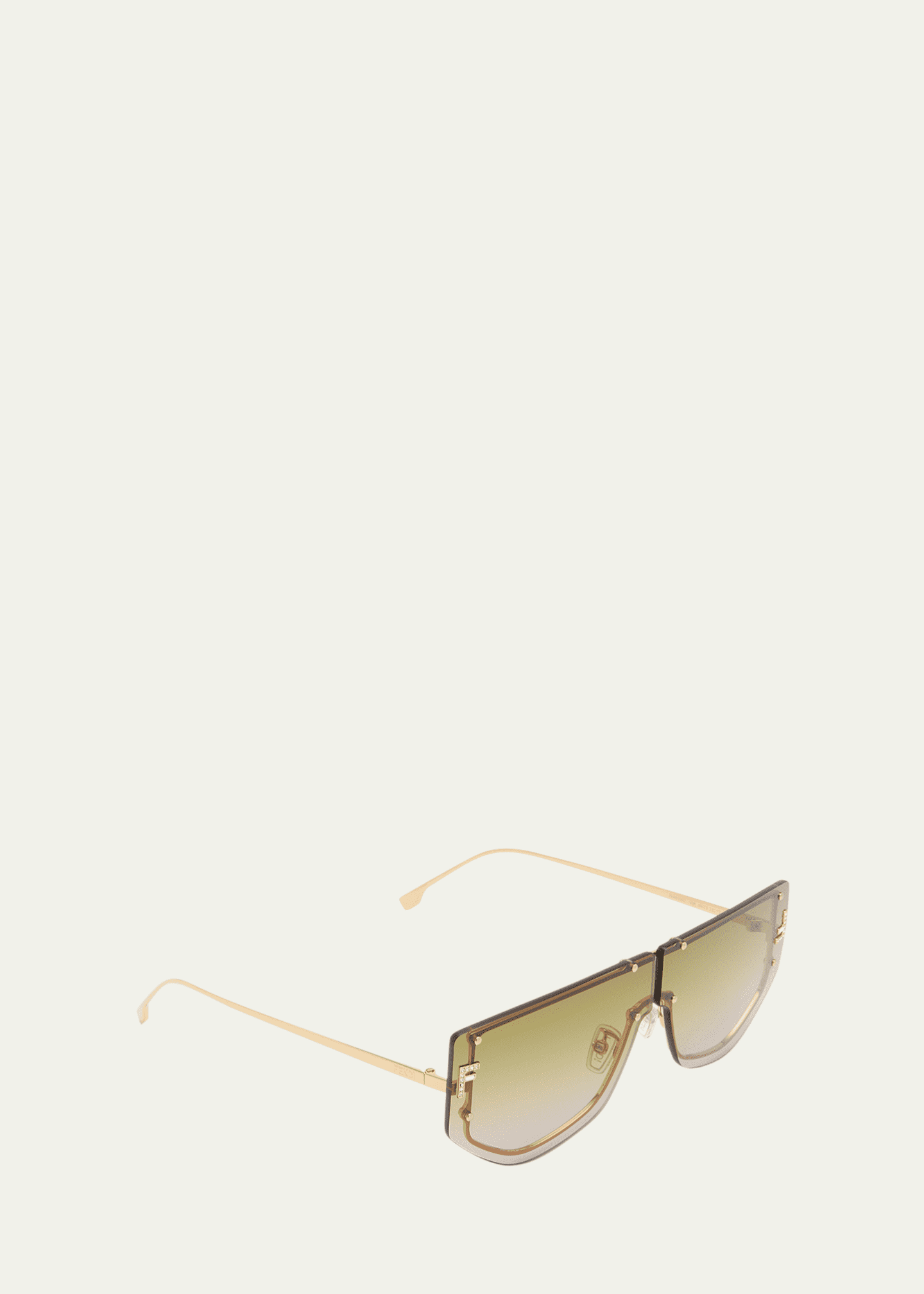 Fendi Embellished F Metal Shield Sunglasses - Bergdorf Goodman