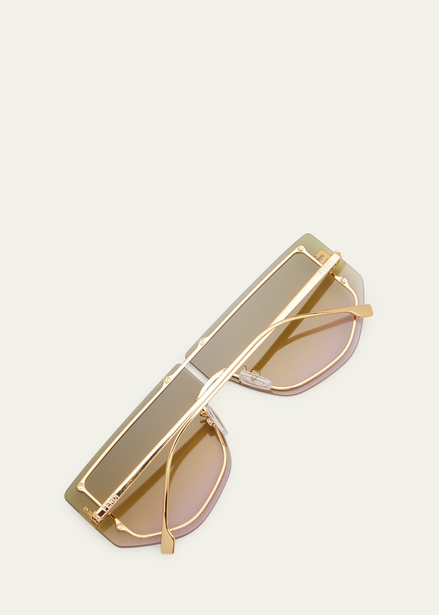 Fendi Embellished F Metal Shield Sunglasses Bergdorf Goodman