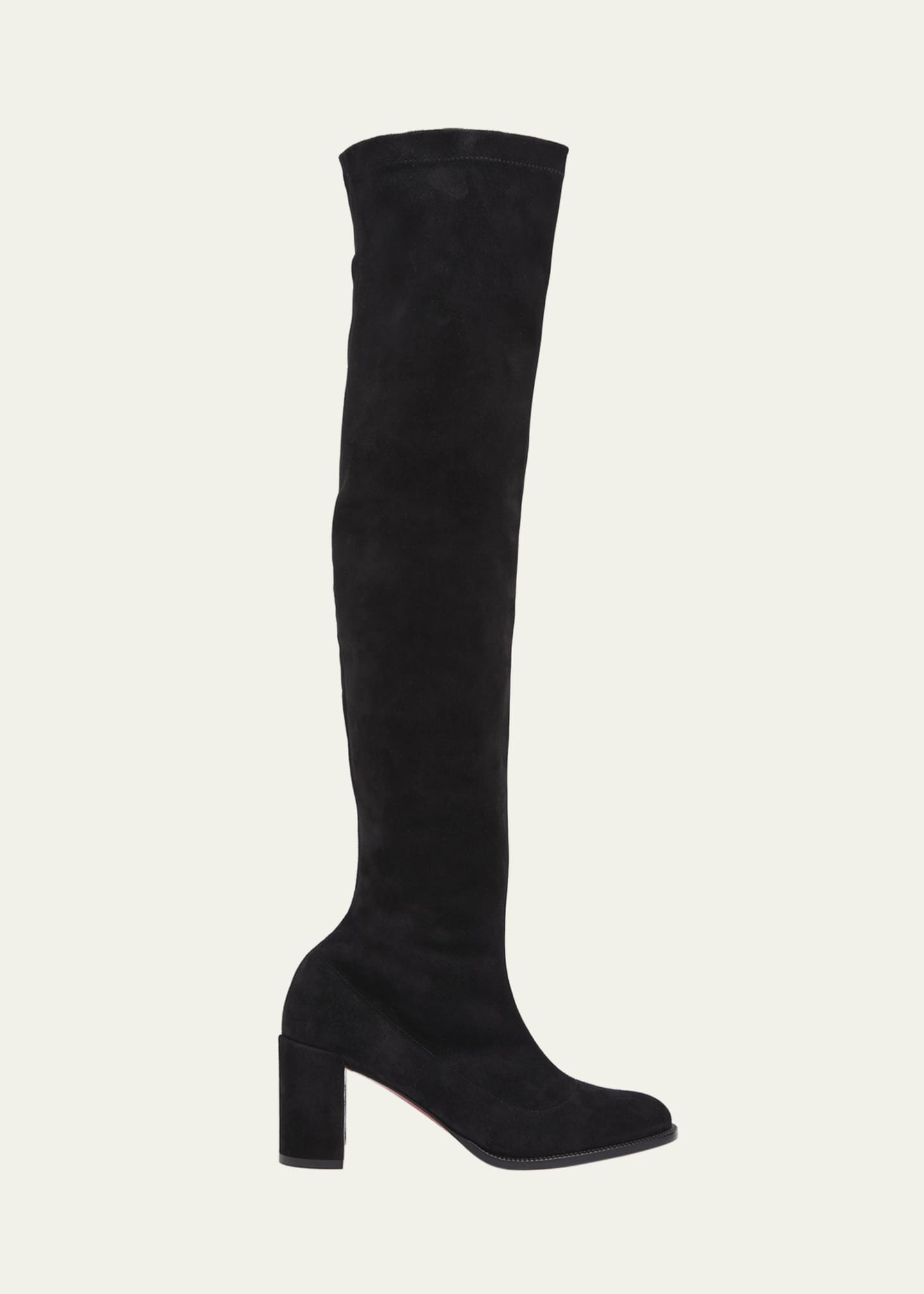 Christian Louboutin Adoxa Stretch Suede Red-Sole Over-The-Knee Boots ...