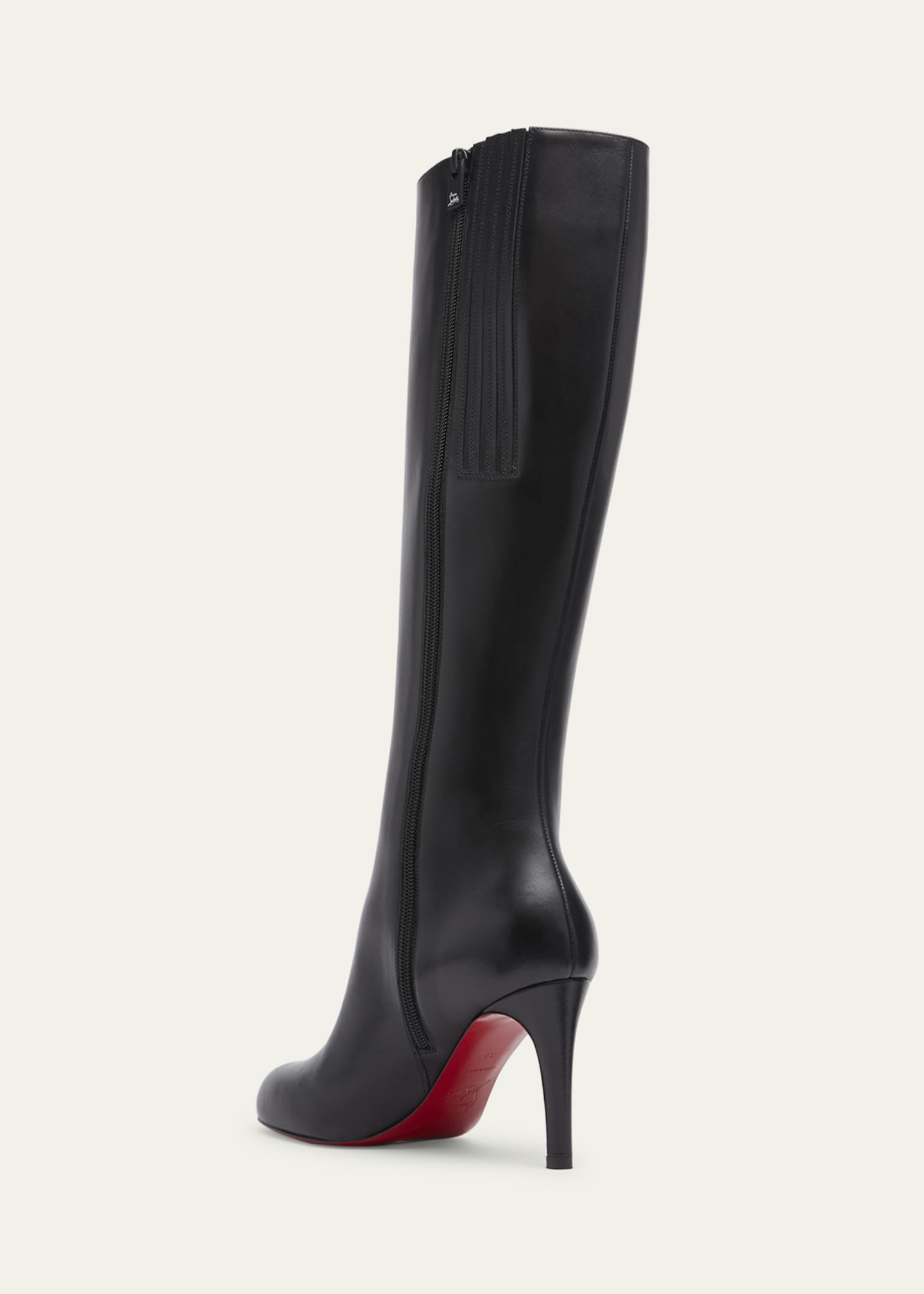 Christian Louboutin Pumppie Botta Red Sole Leather Knee High Boots