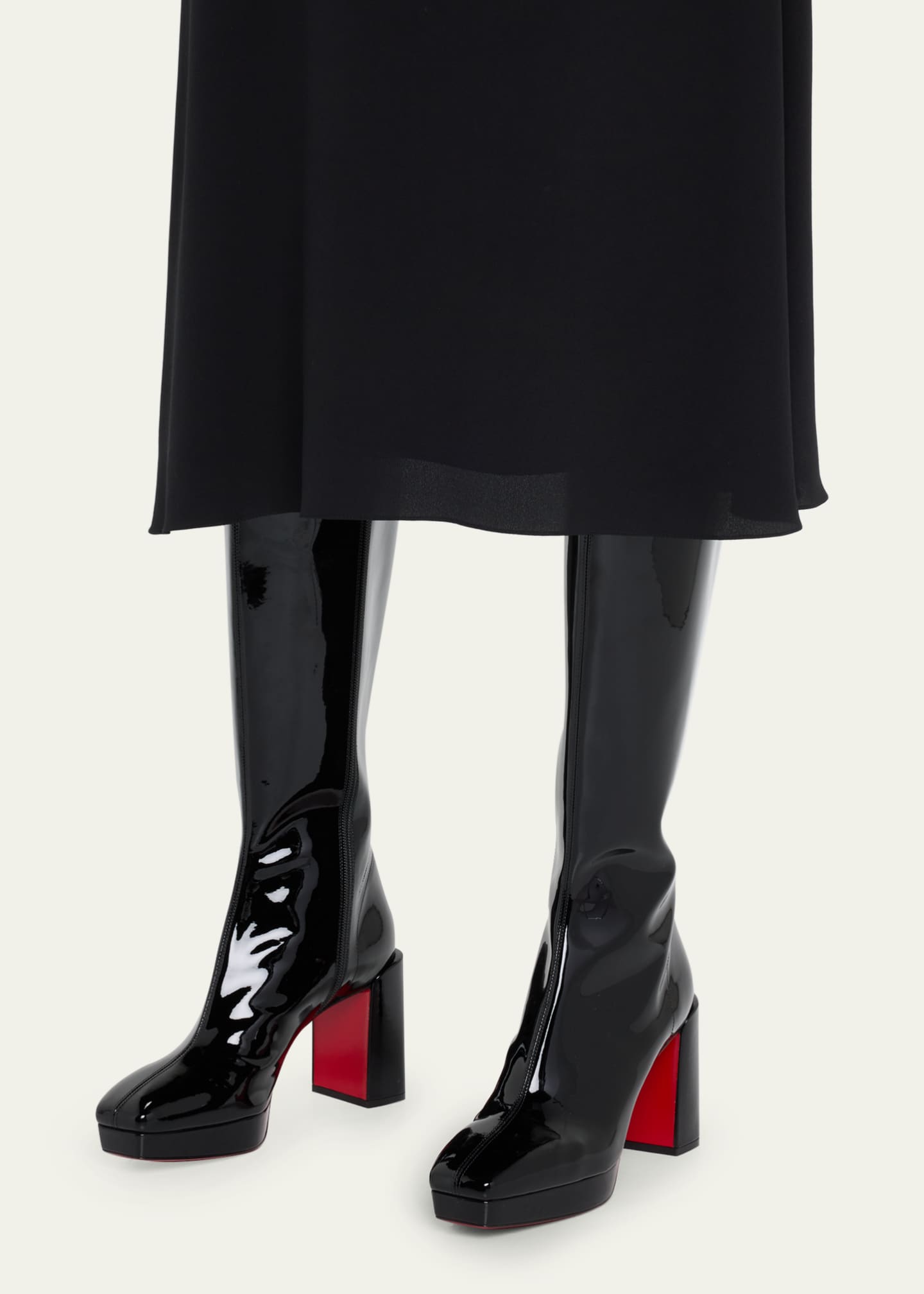 Frenchissima Alta Over-The-Knee Patent Leather Boots  Christian louboutin  shoes, Patent leather boots, Boots