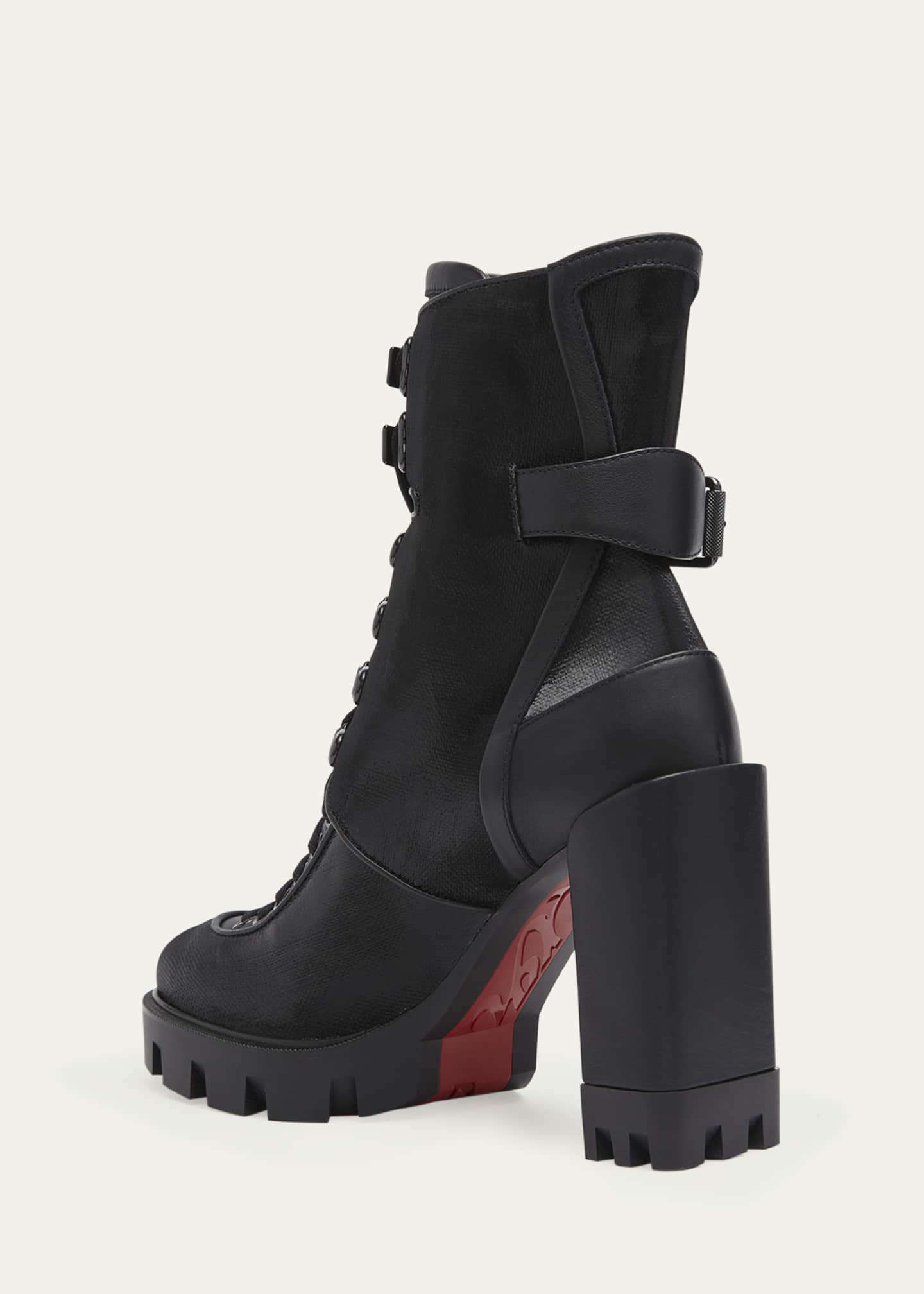 Christian Louboutin Lace Up Red Bottom Heel Boots