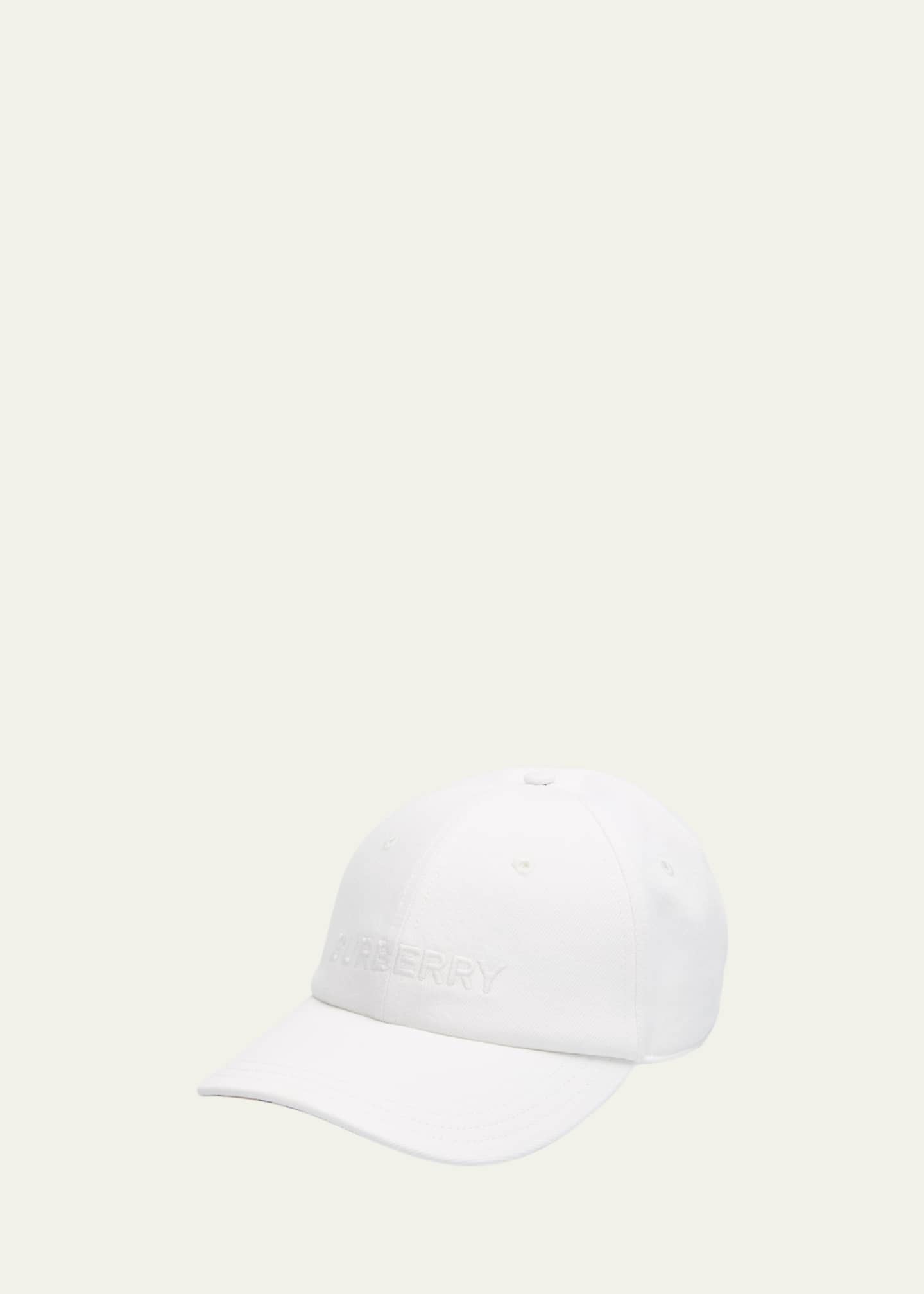 Burberry White Denim Logo Baseball Cap