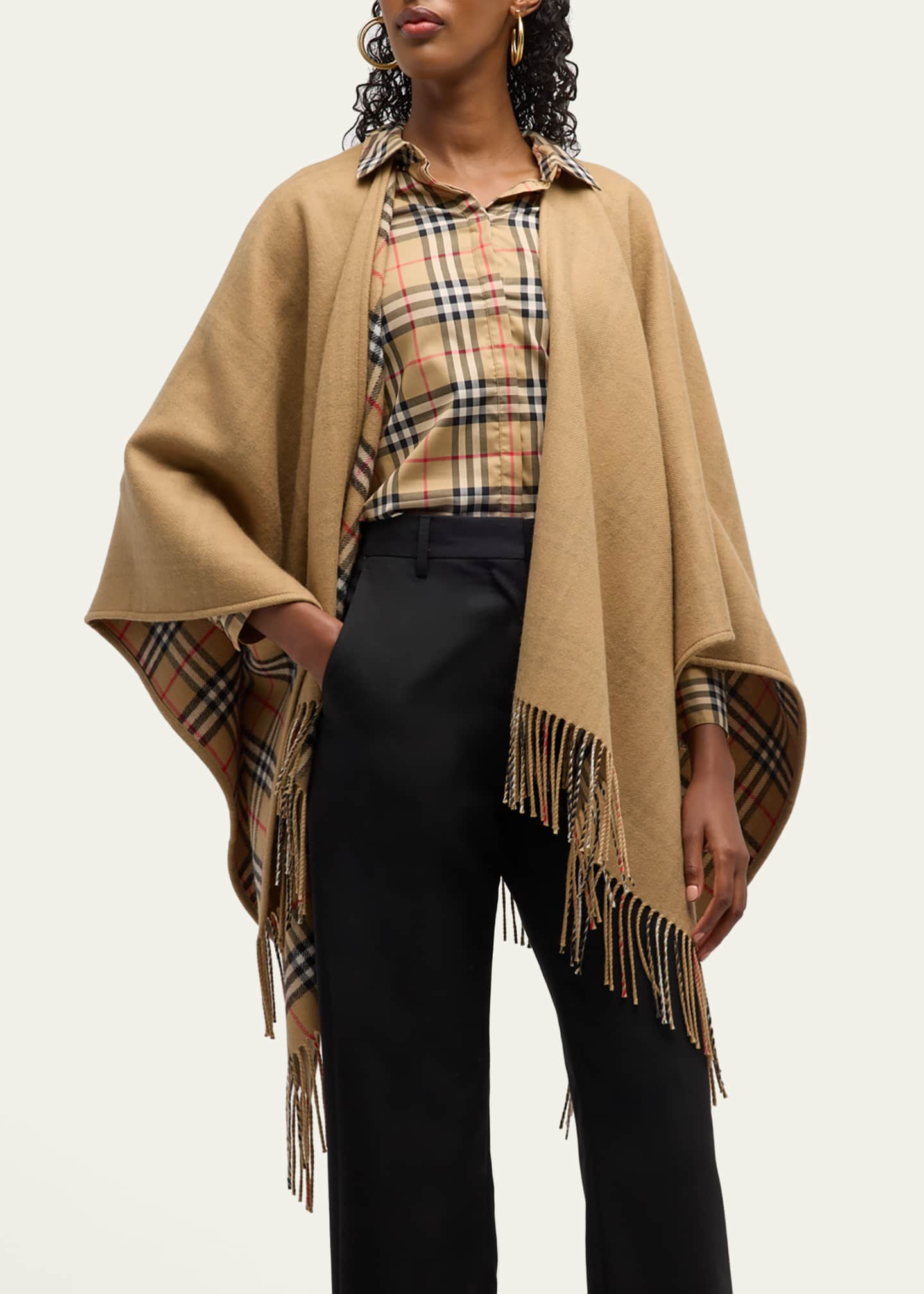 Burberry check cape hotsell