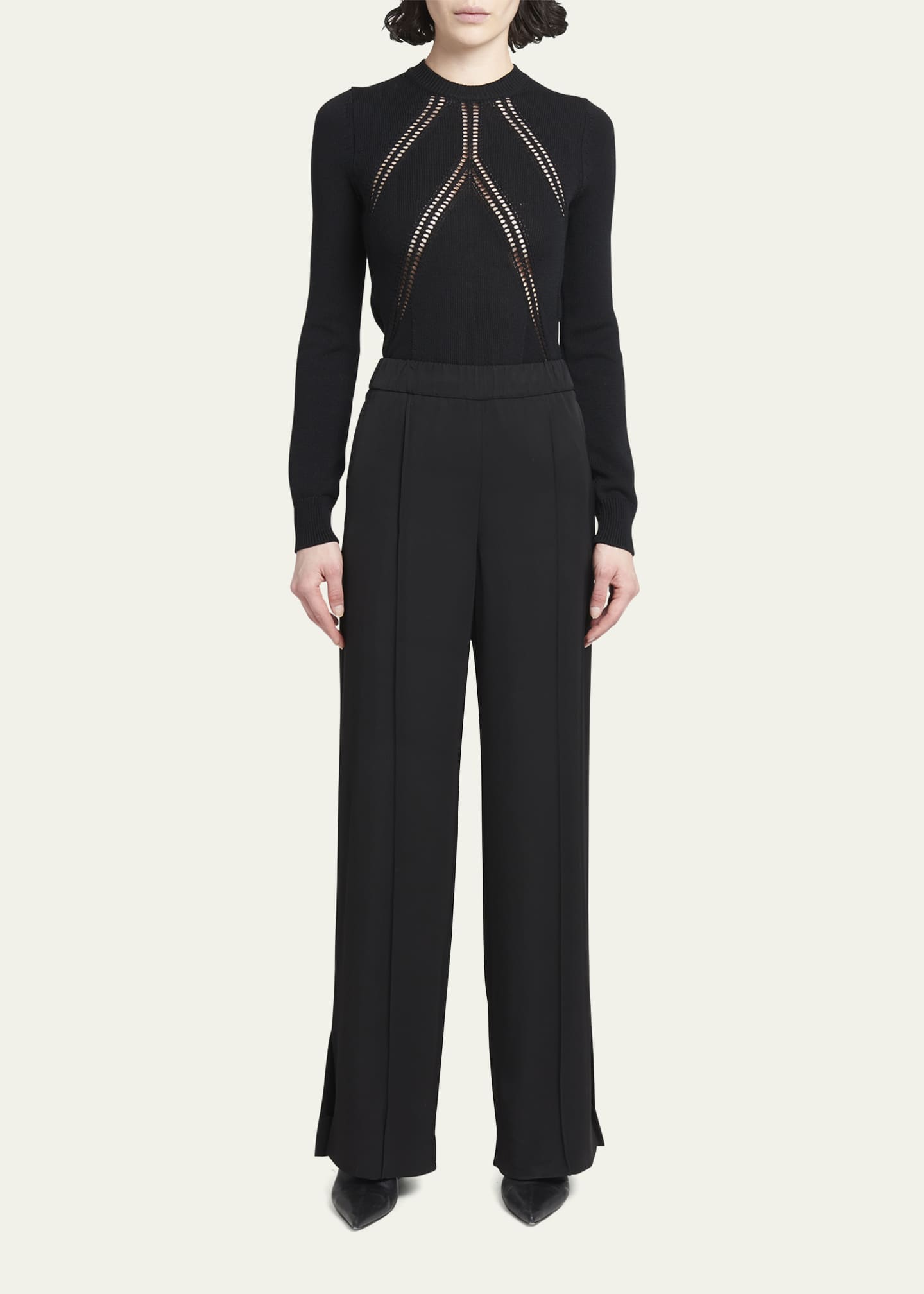 Jil Sander Cruise Slit-Cuff Straight-Leg Pants - Bergdorf