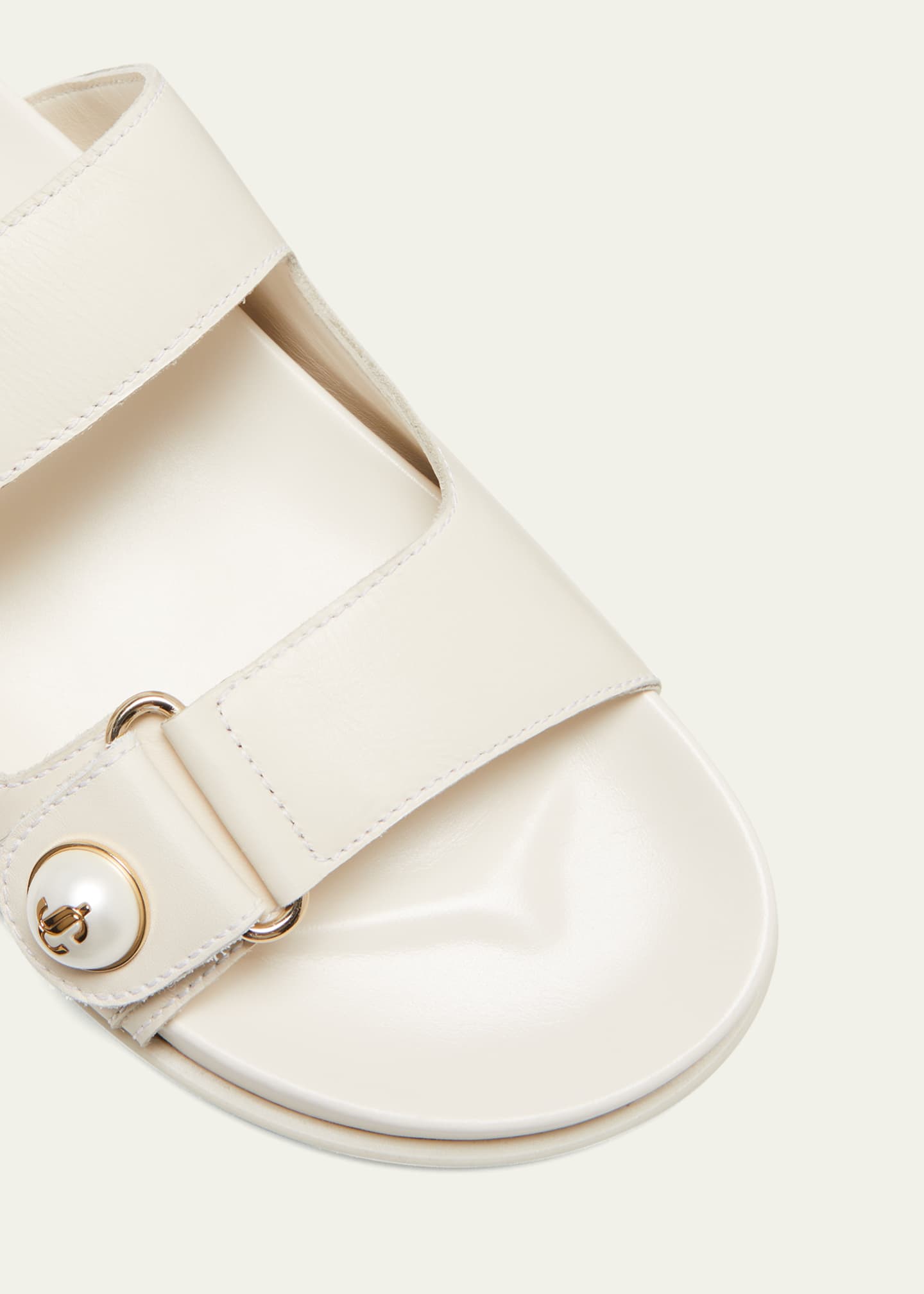 Jimmy Choo Fayence Pearly-Button Slide Sandals Image 5 of 5