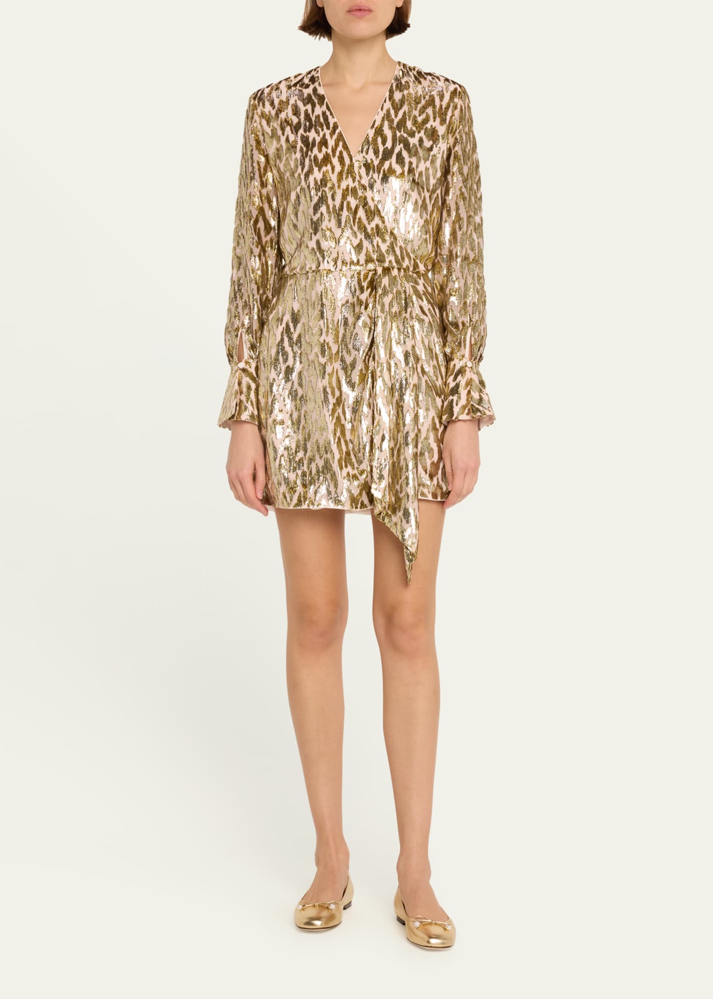 Jimmy Choo Elme Metallic Bow Ballerina Flats Image 3 of 5