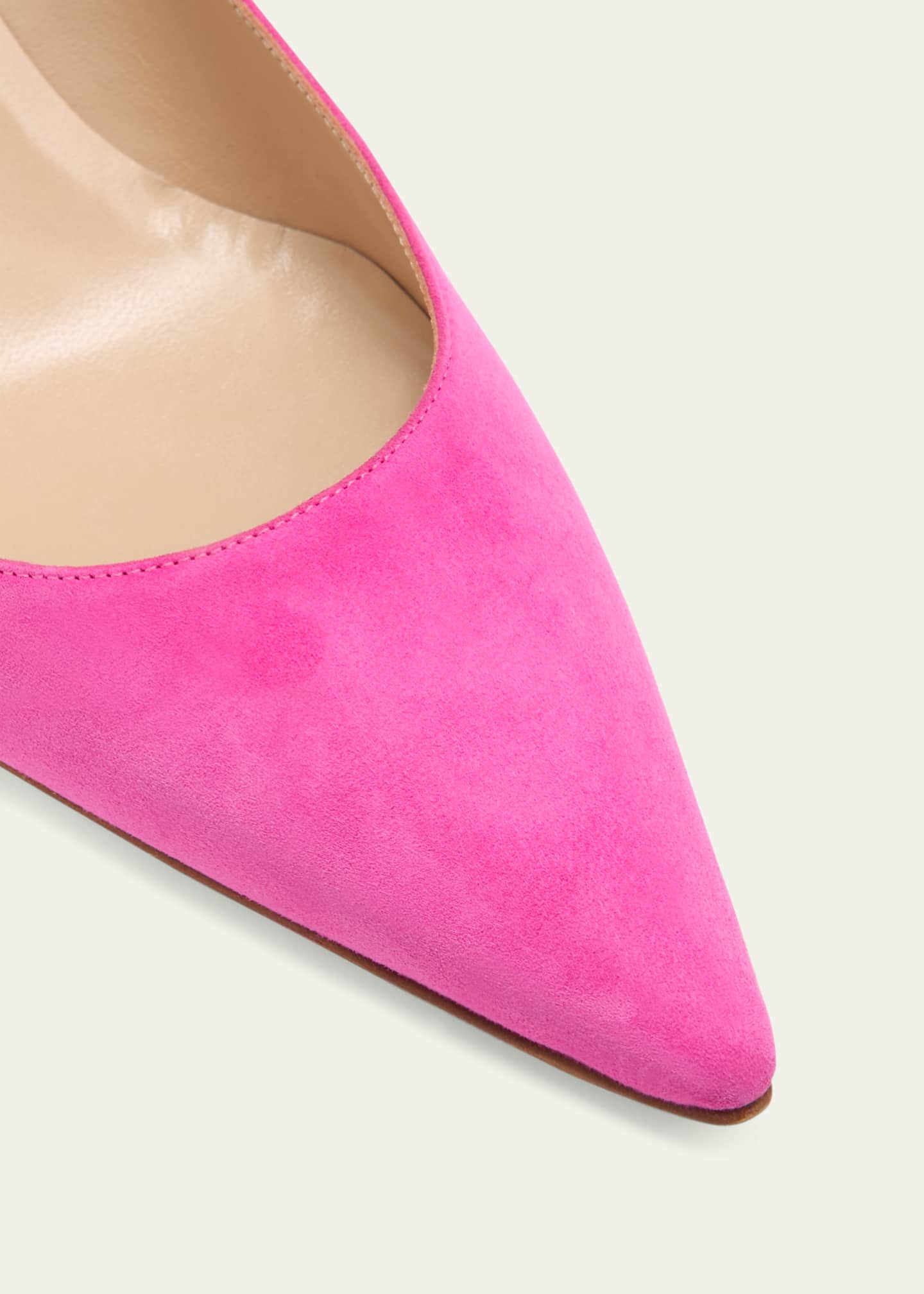 Manolo Blahnik Srila Suede Kitten-Heel Pumps - Bergdorf Goodman