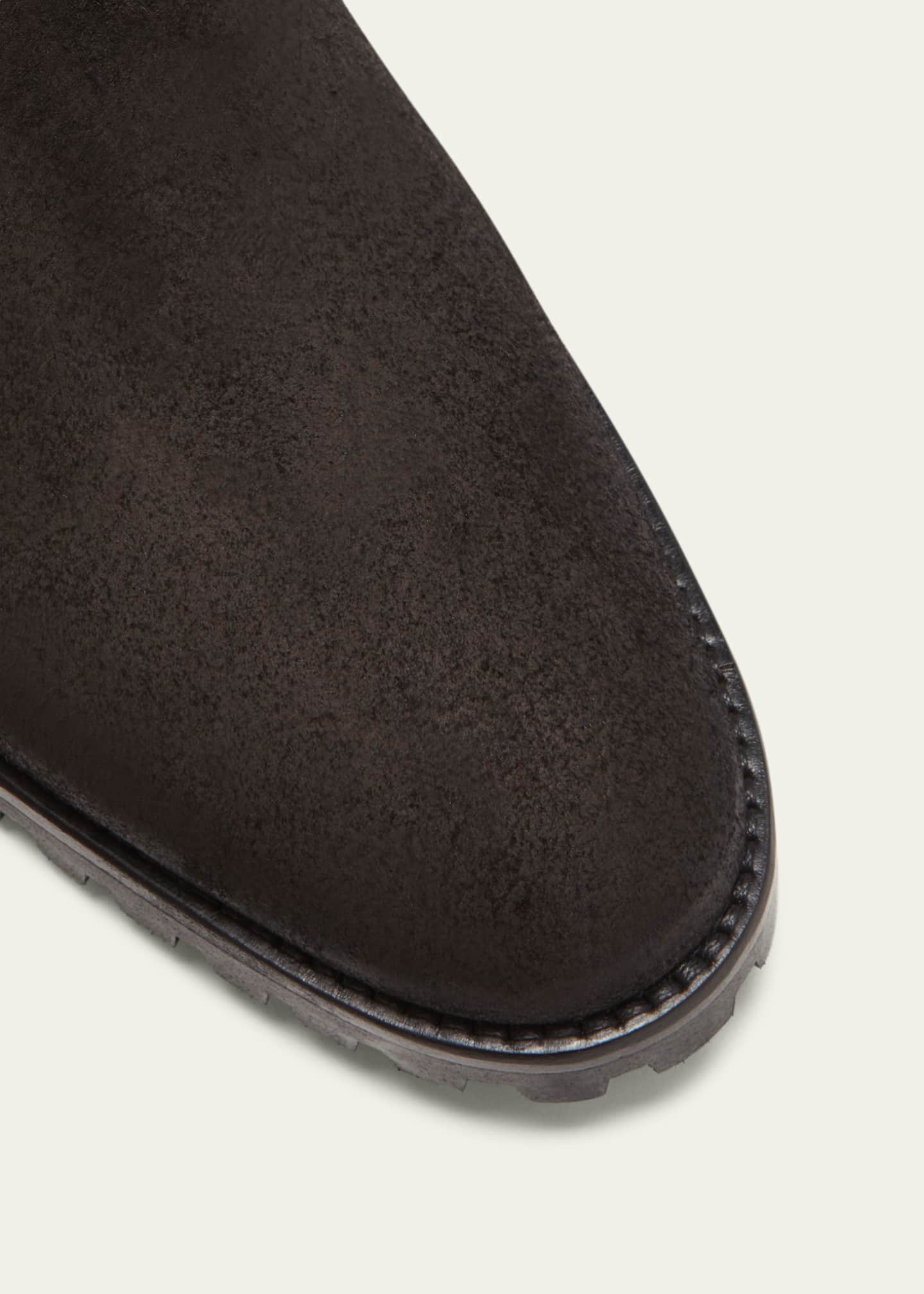 Manolo Blahnik Chelata Suede Chelsea Ankle Booties Image 3 of 3
