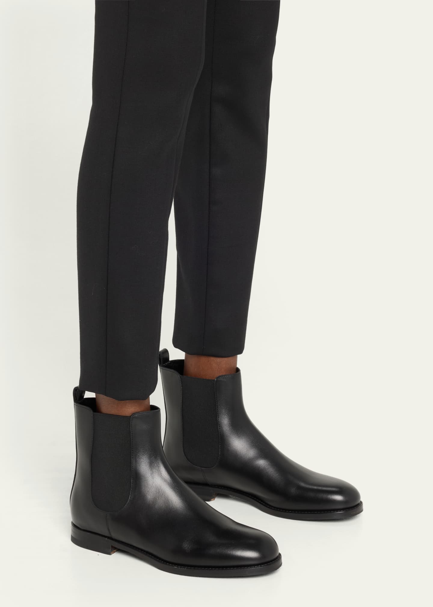 Manolo Blahnik Chelsa Leather Chelsea Ankle Booties Image 2 of 5
