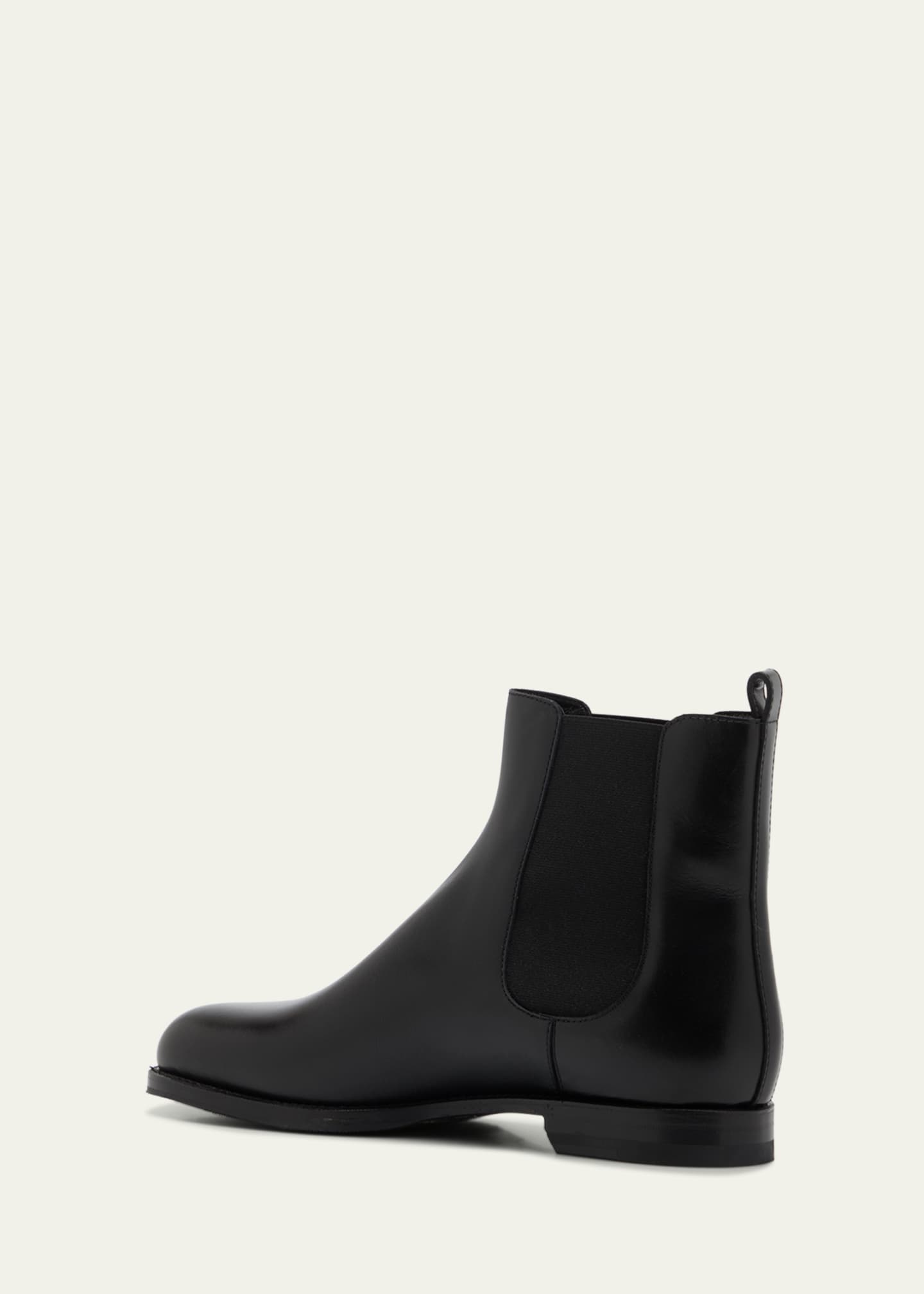 Manolo Blahnik Chelsa Leather Chelsea Ankle Booties Image 4 of 5