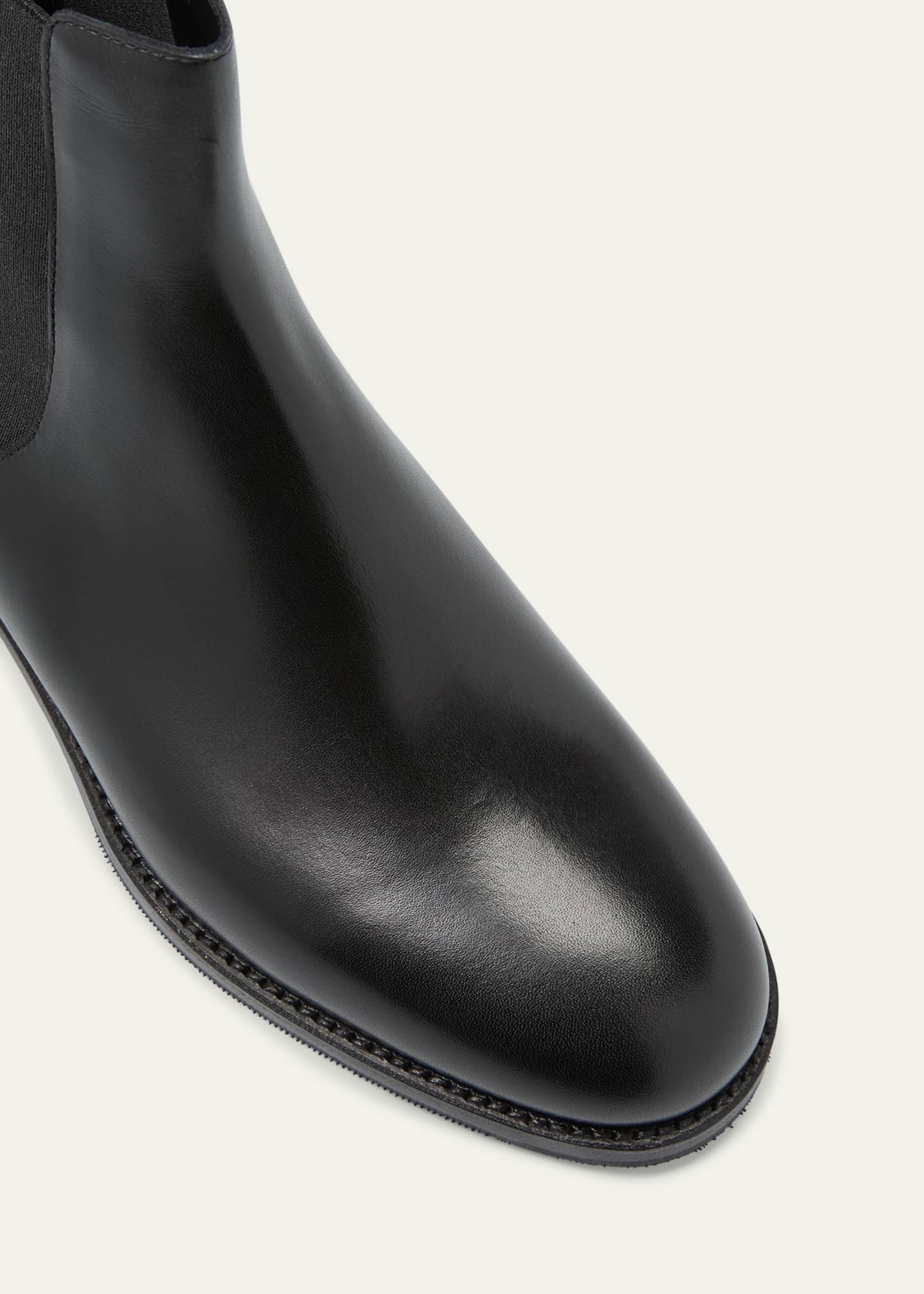 Manolo Blahnik Chelsa Leather Chelsea Ankle Booties Image 5 of 5
