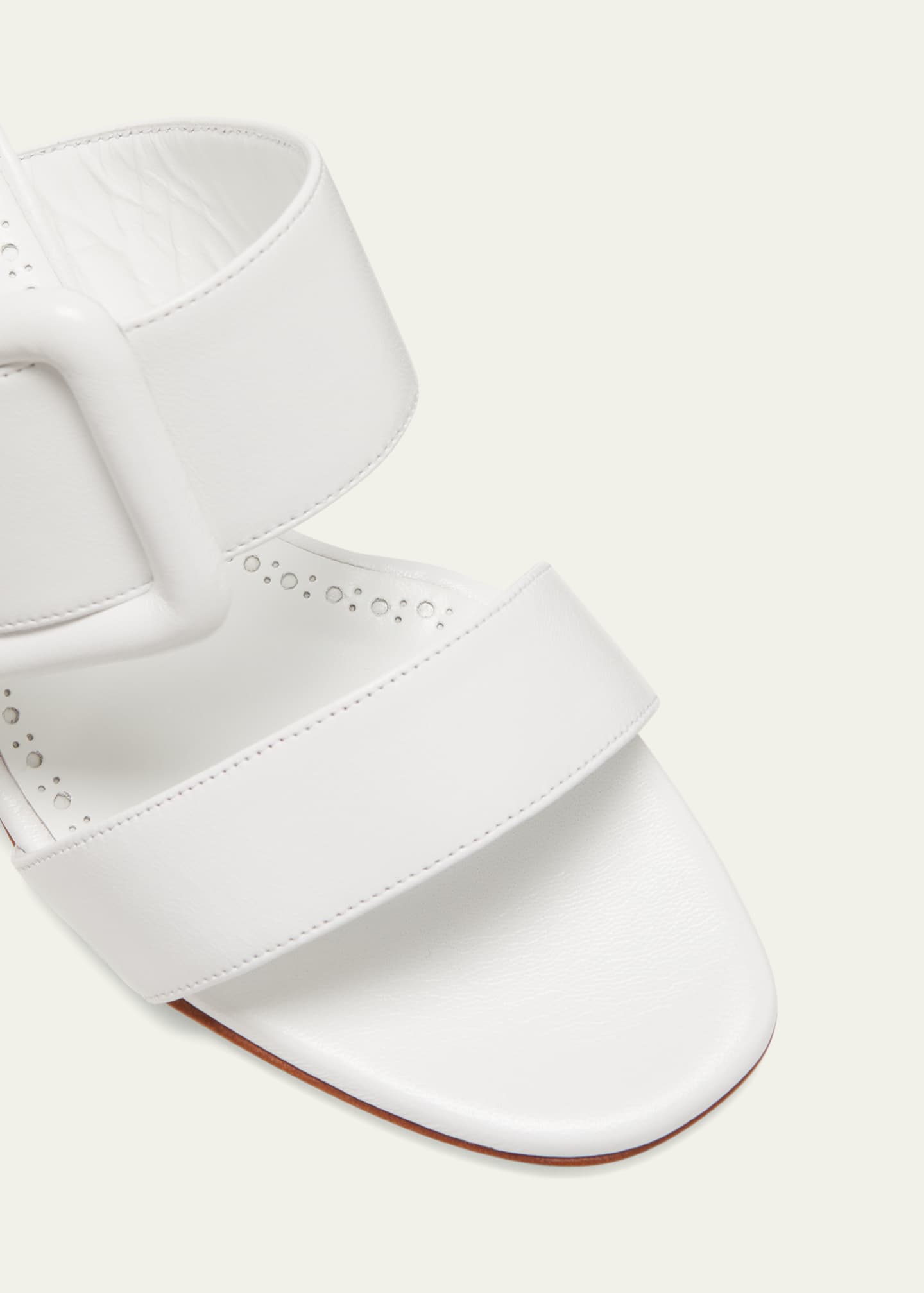 Manolo Blahnik Tituba Leather Buckle Slide Sandals Bergdorf Goodman