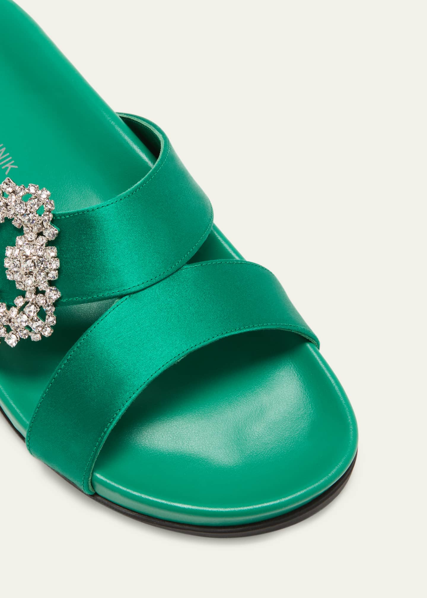 Manolo Blahnik Chilanghi Crystal Buckle Slide Sandals - Bergdorf Goodman