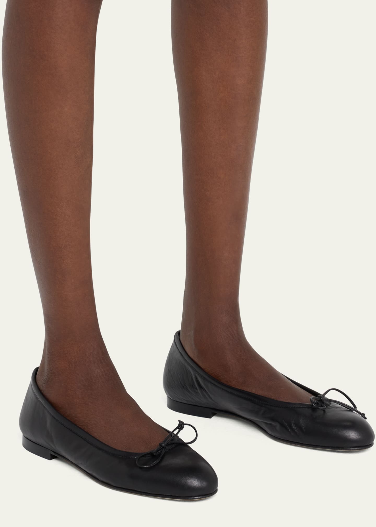 Manolo Blahnik Veralli Leather Bow Ballerina Flats Bergdorf Goodman