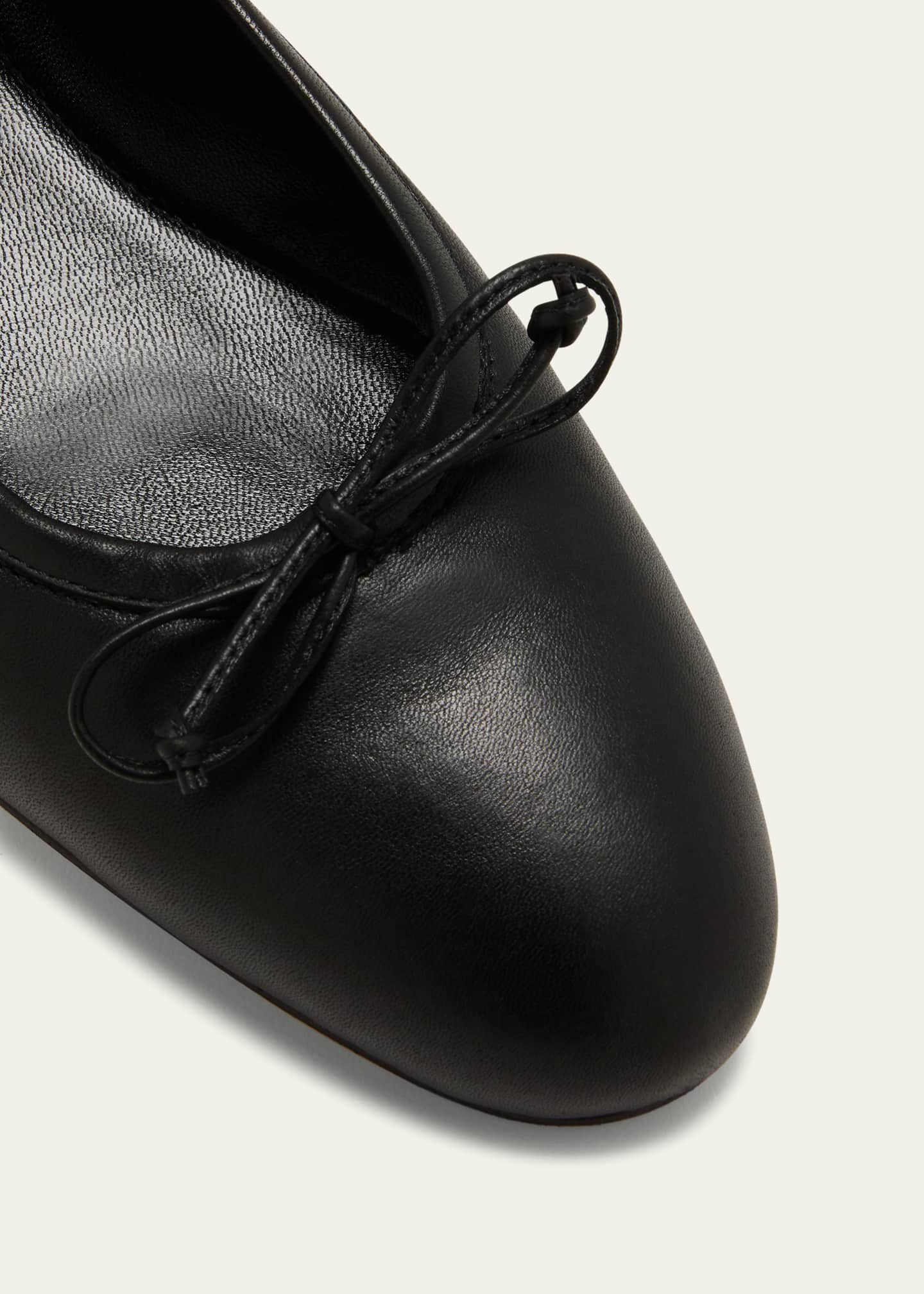 Manolo Blahnik Veralli Leather Bow Ballerina Flats Image 5 of 5