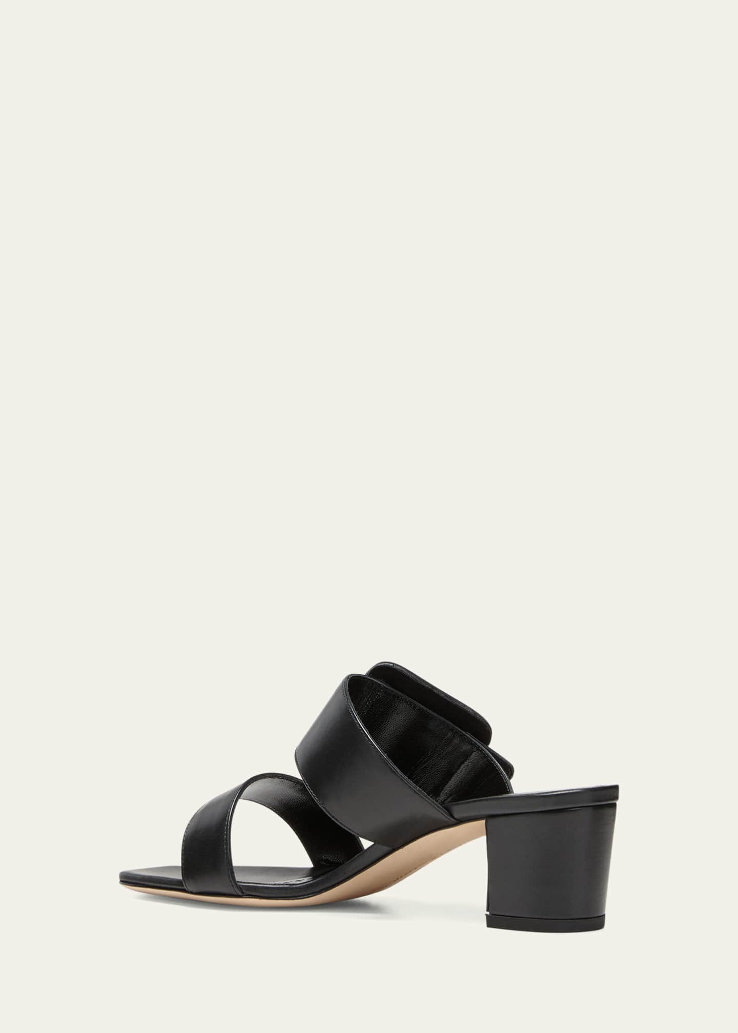 Manolo Blahnik Tituba Leather Buckle Slide Sandals Image 2 of 3