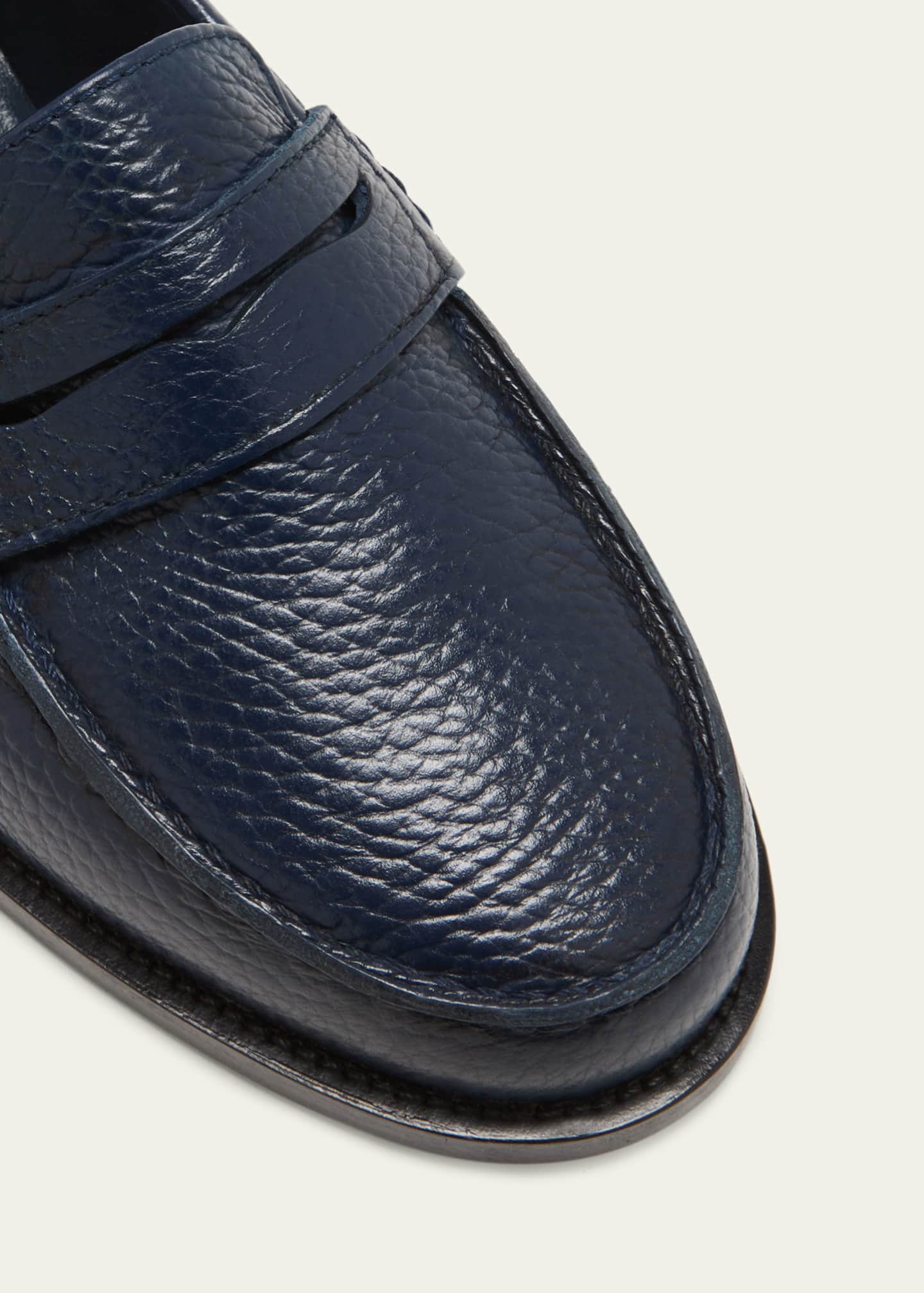 Manolo Blahnik Perrita Leather Penny Loafers Image 3 of 3