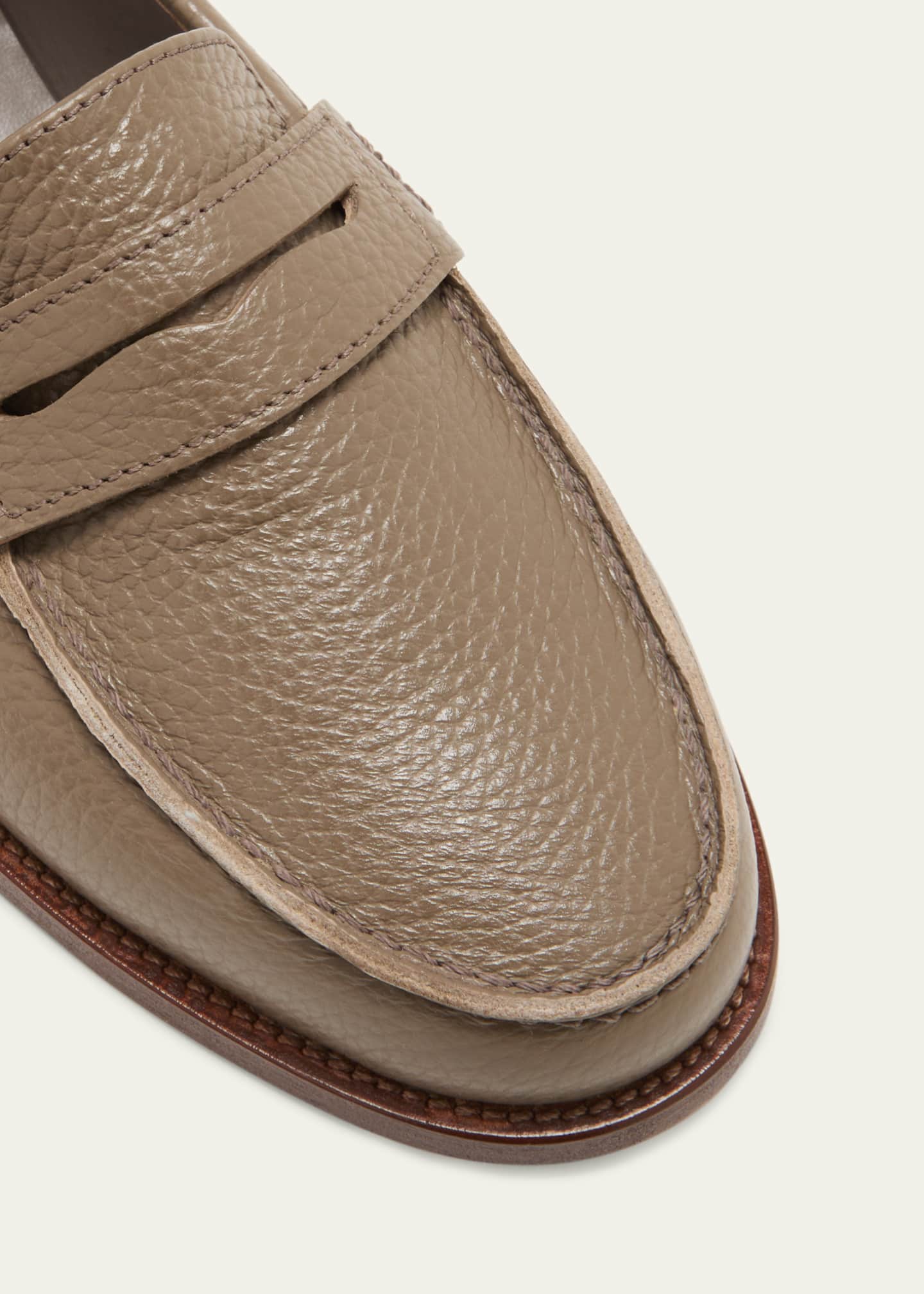 Manolo Blahnik Perrita Leather Penny Loafers Image 3 of 3