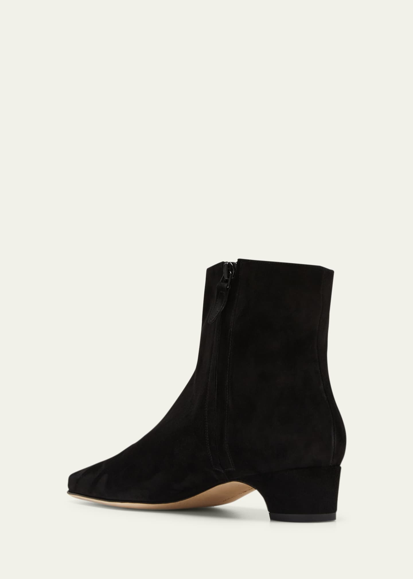 Manolo Blahnik Tolarc Suede Zip Ankle Booties Image 4 of 5
