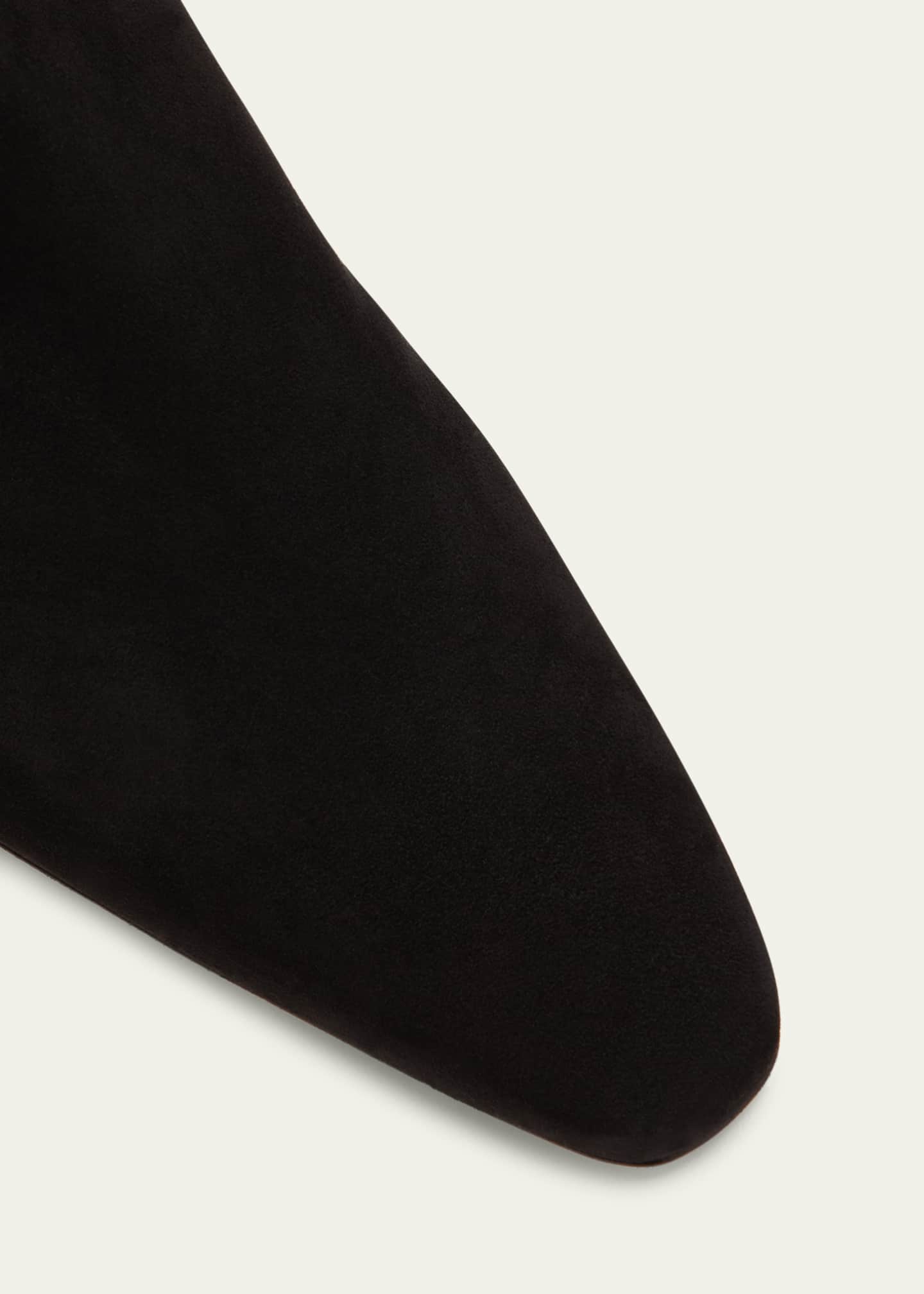 Manolo Blahnik Tolarc Suede Zip Ankle Booties Image 5 of 5