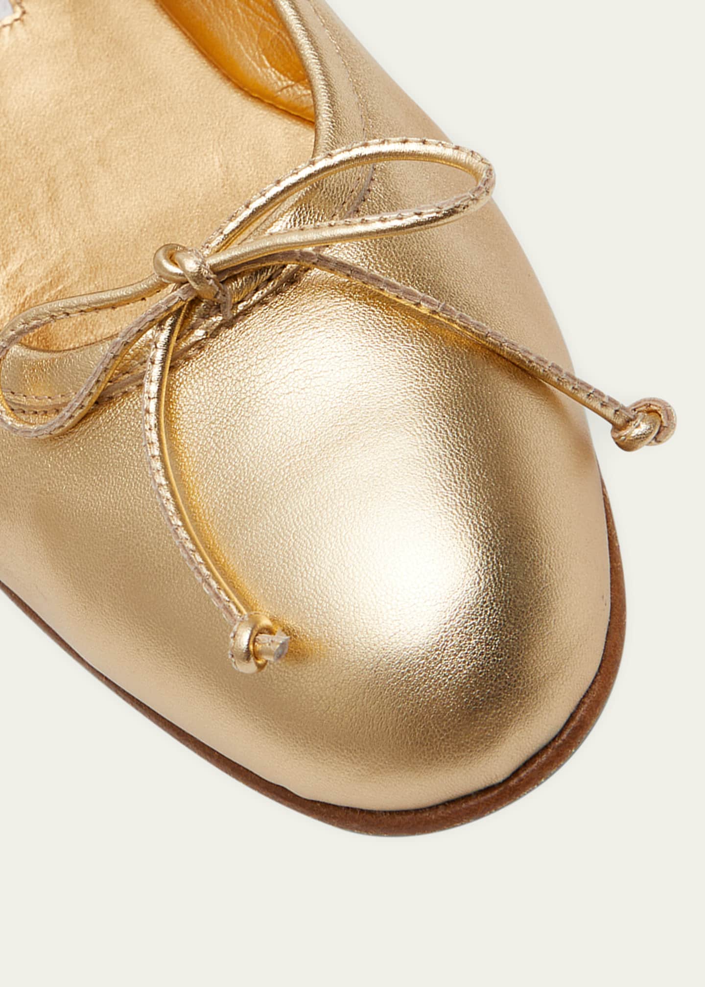 Manolo Blahnik Veralli Metallic Leather Ballet Flats Bergdorf Goodman