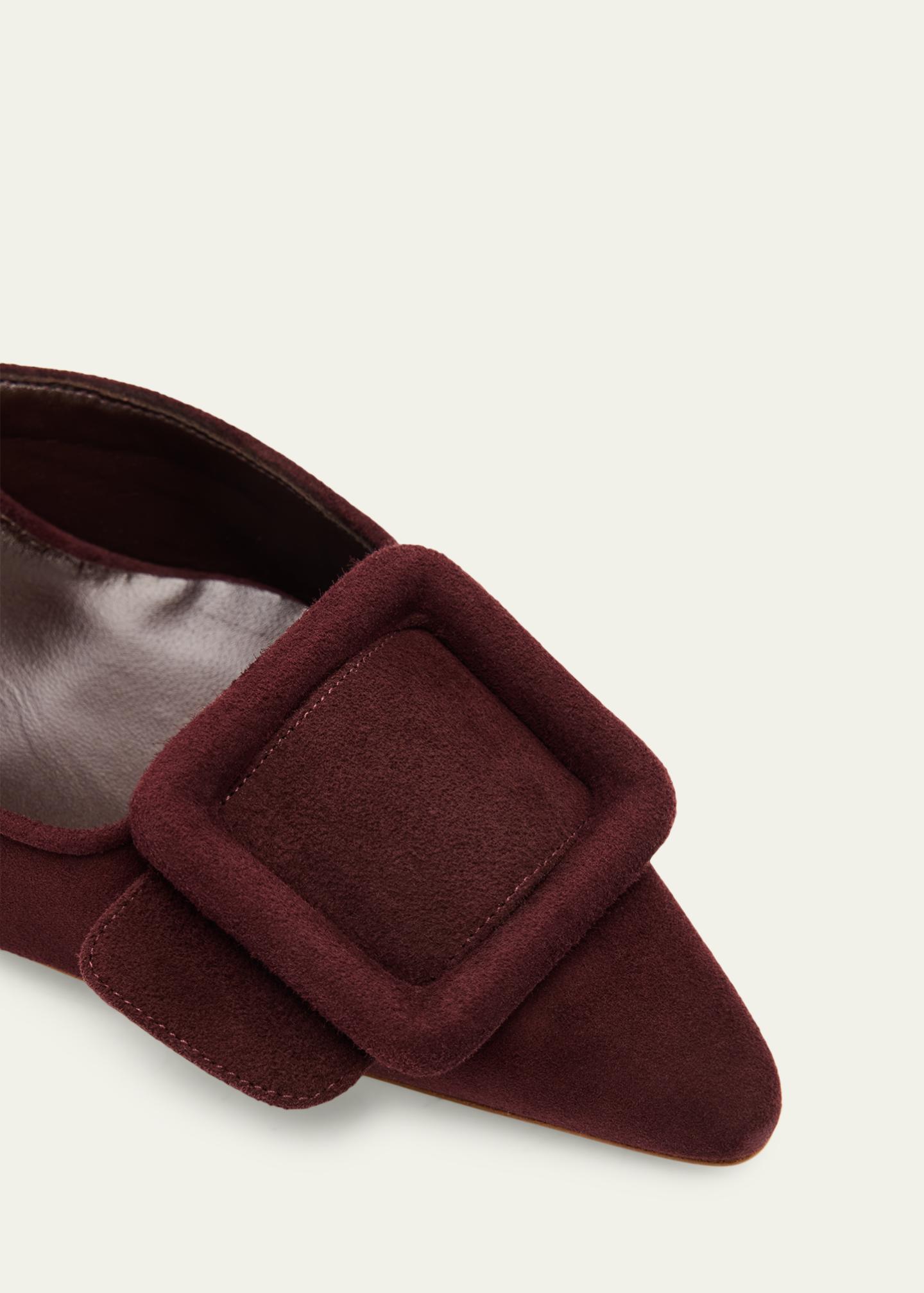 MANOLO BLAHNIK スエードミュール 37 Manolo Blahnik Maysale Suede Buckle Mules - Bergdorf Goodman