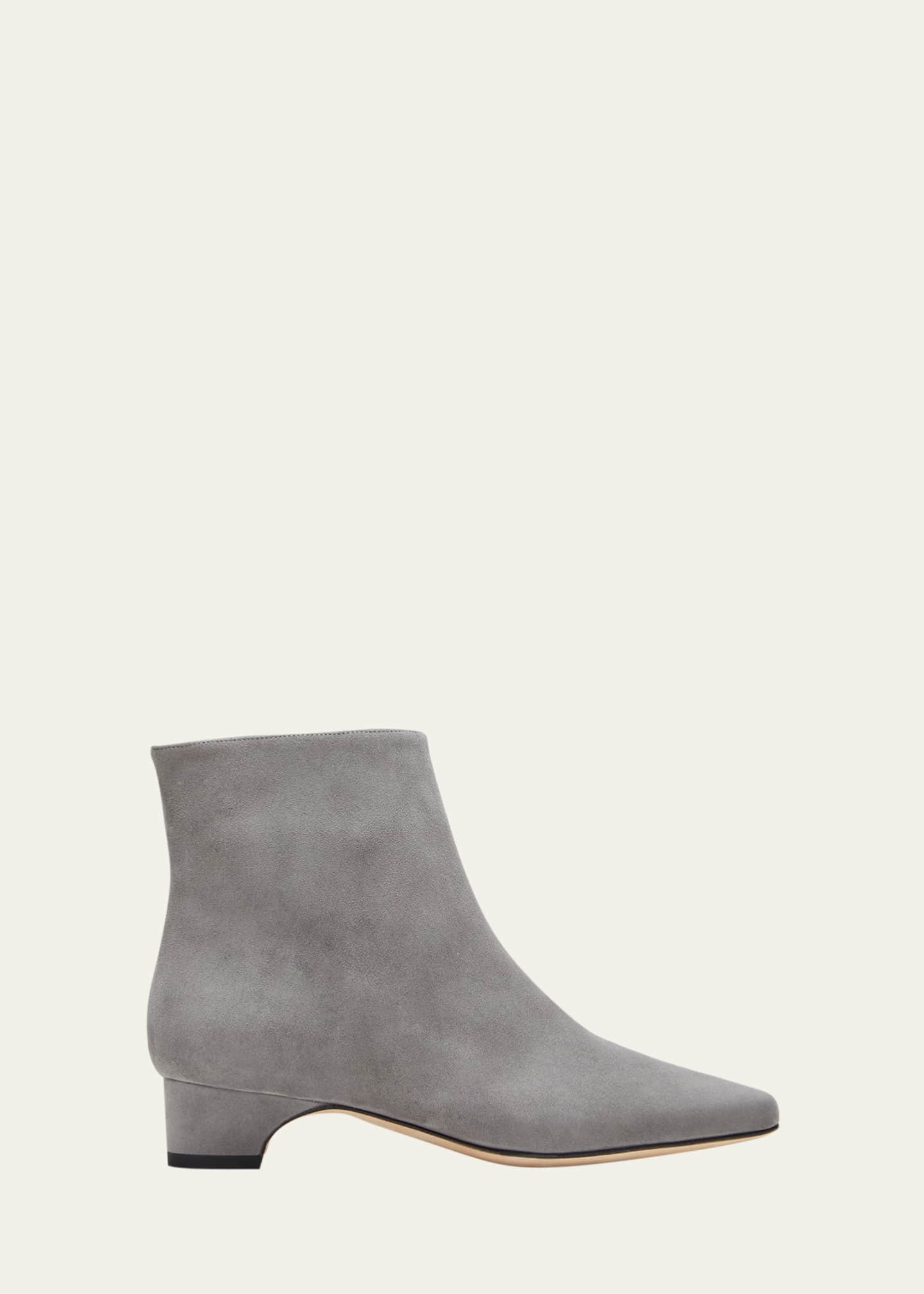 Manolo Blahnik Tolarc Suede Zip Ankle Booties Image 1 of 3