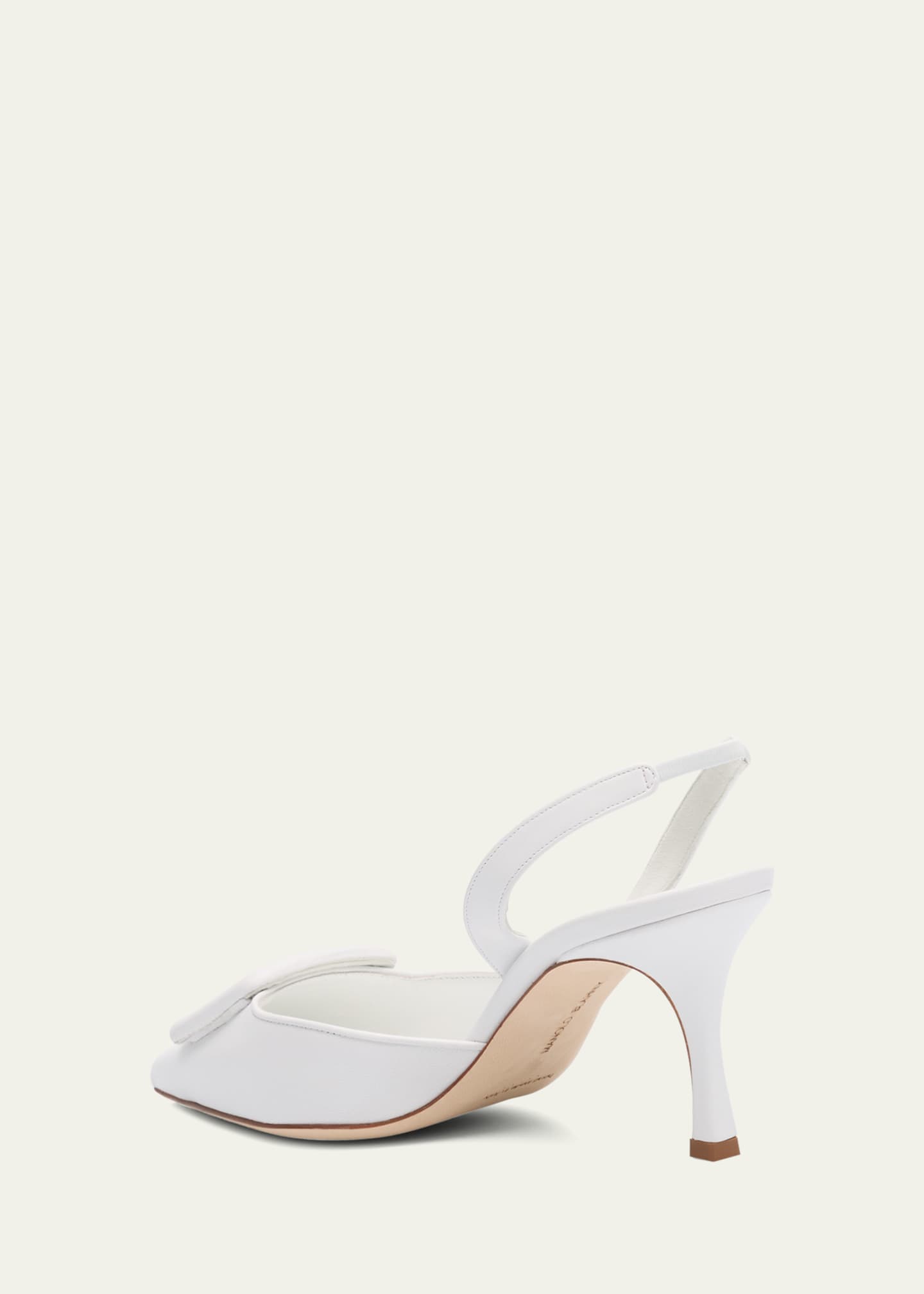 Manolo Blahnik Maysli Leather Buckle Halter Pumps Image 4 of 6