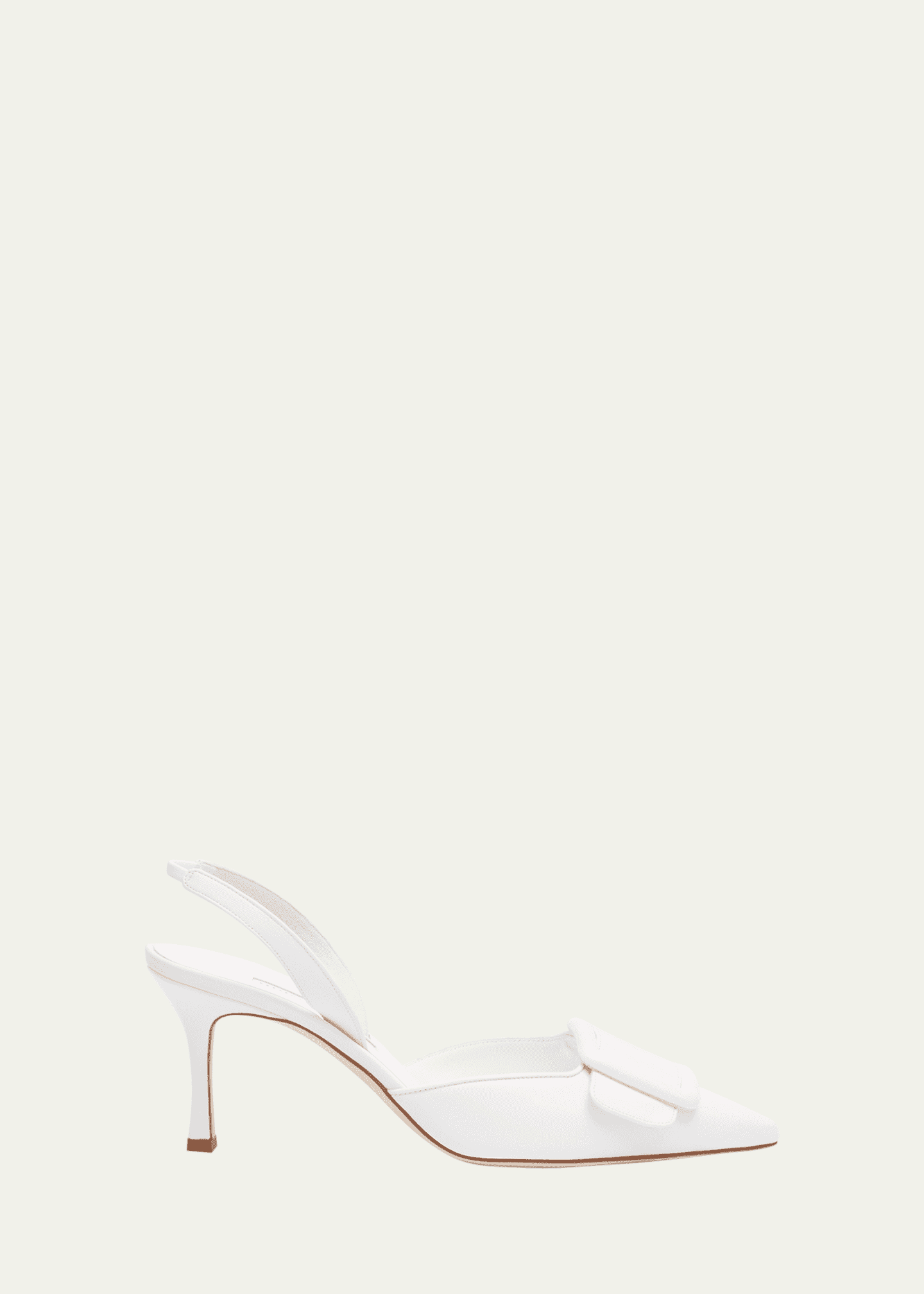 Manolo Blahnik Maysli Leather Buckle Halter Pumps Image 1 of 6