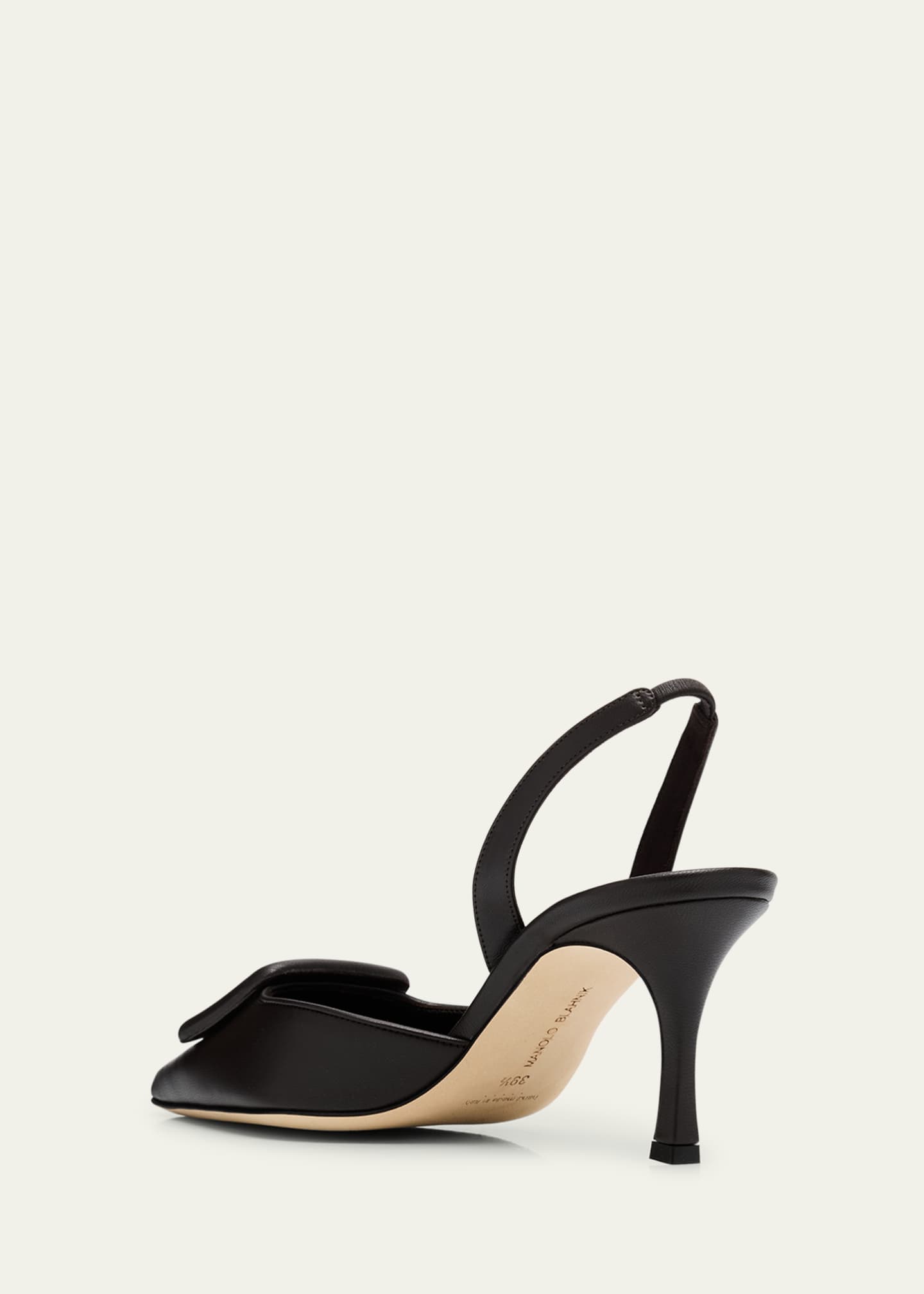 Maysli Leather Buckle Halter Pumps
