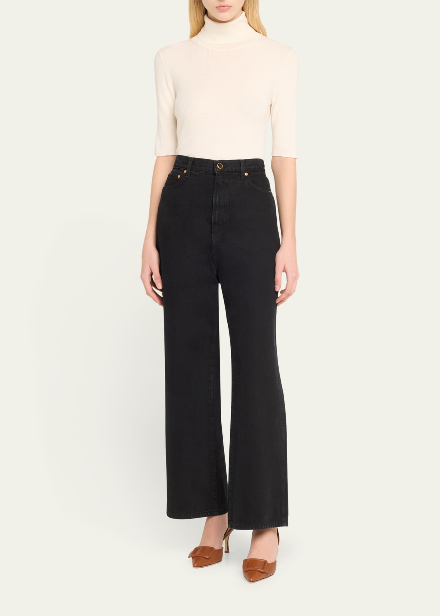 Maysli Leather Buckle Halter Pumps