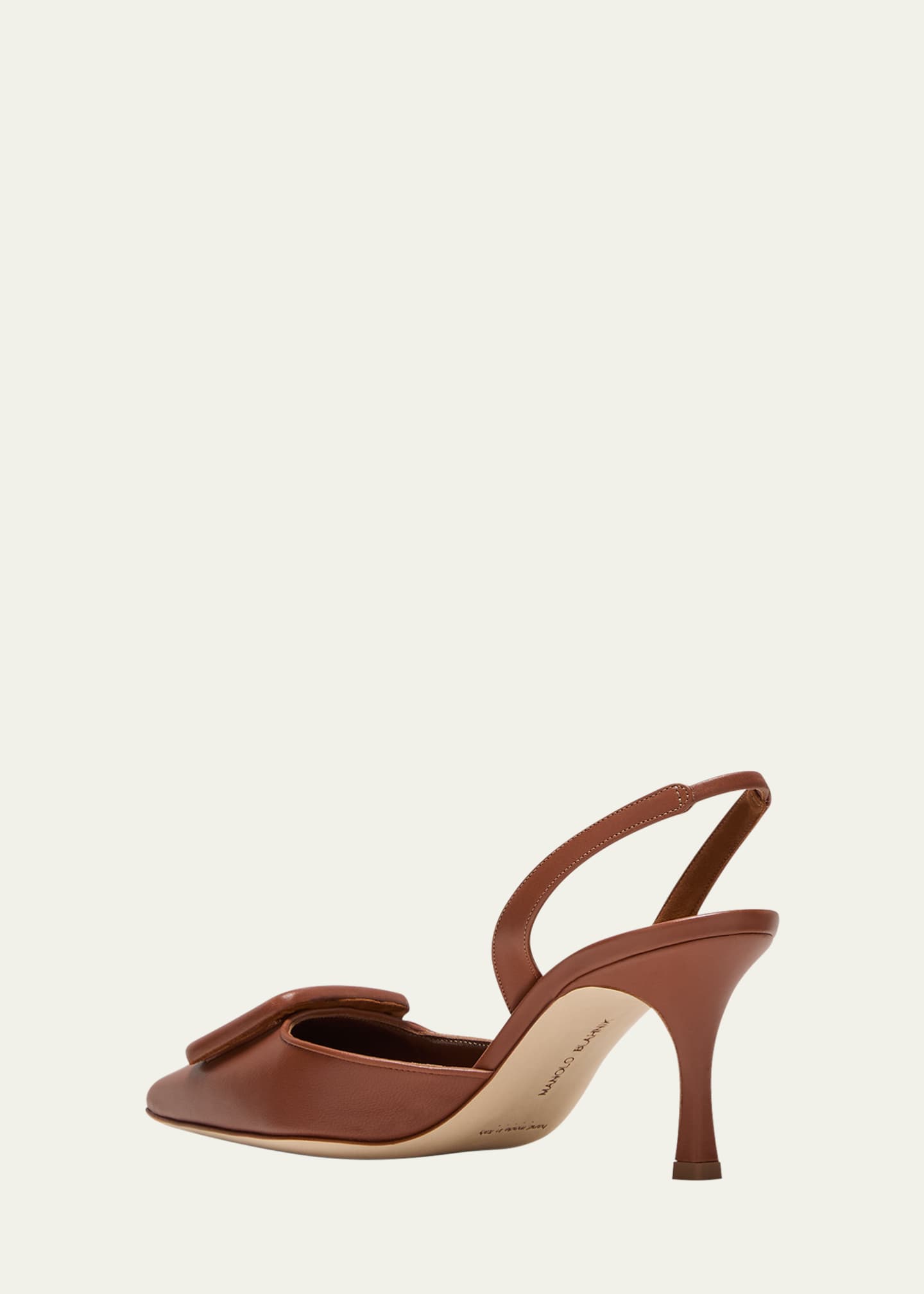 Maysli Leather Buckle Halter Pumps