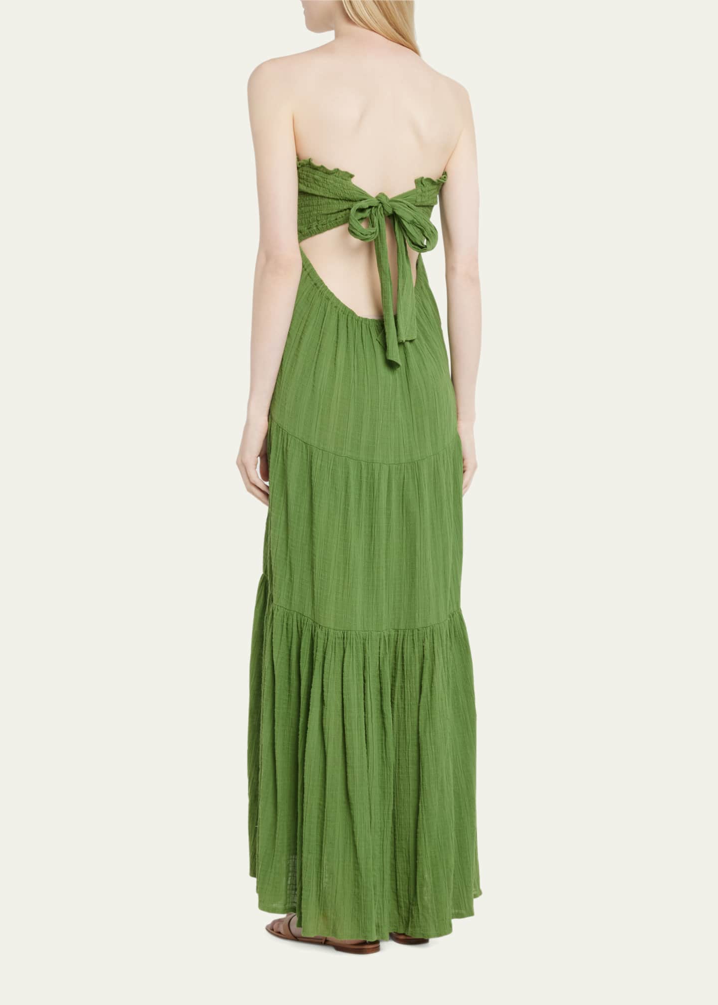Veronica Beard Mckinney Strapless Tiered Maxi Dress