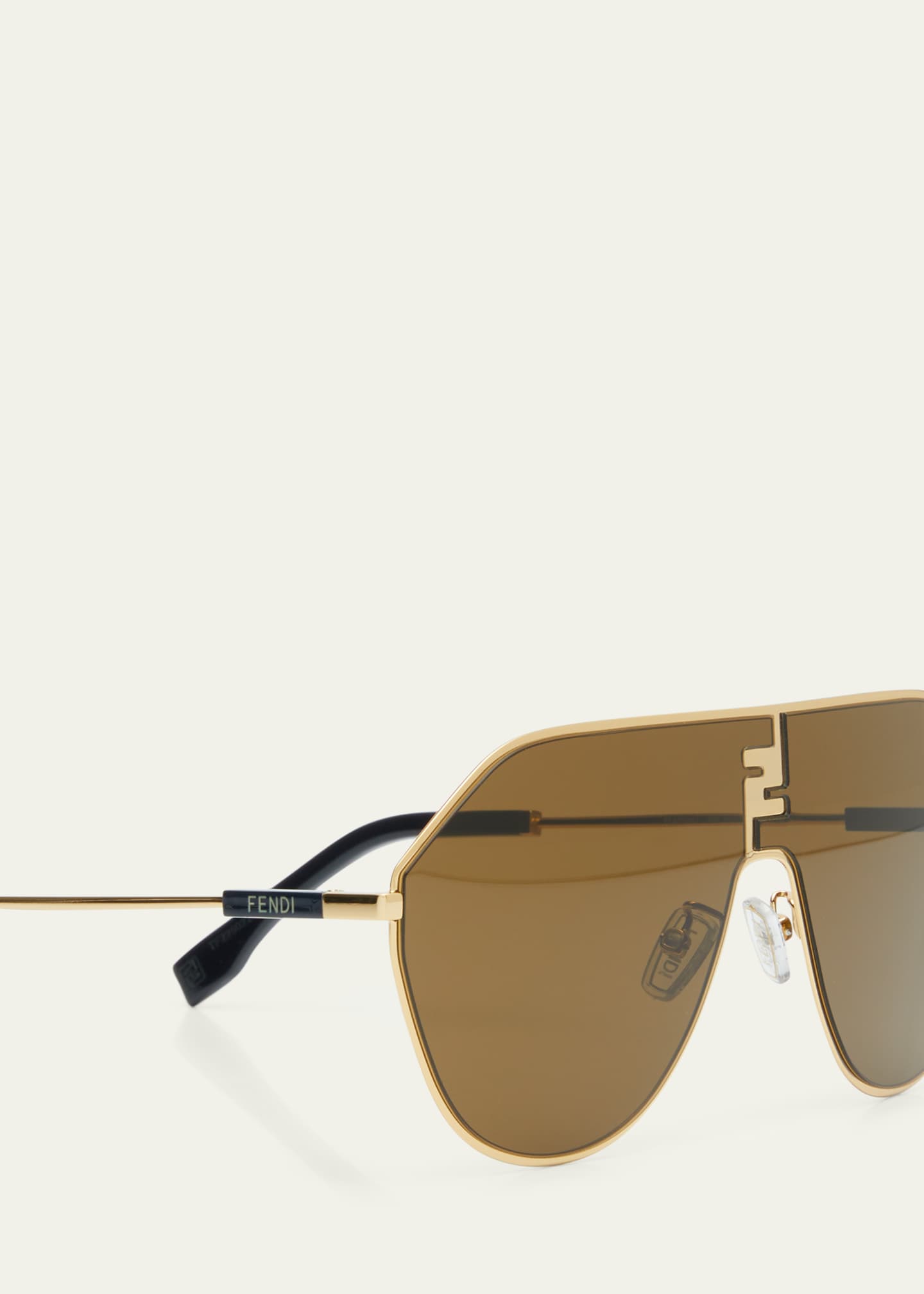 Fendi Ff Match Metal Aviator Sunglasses - Brown Gold