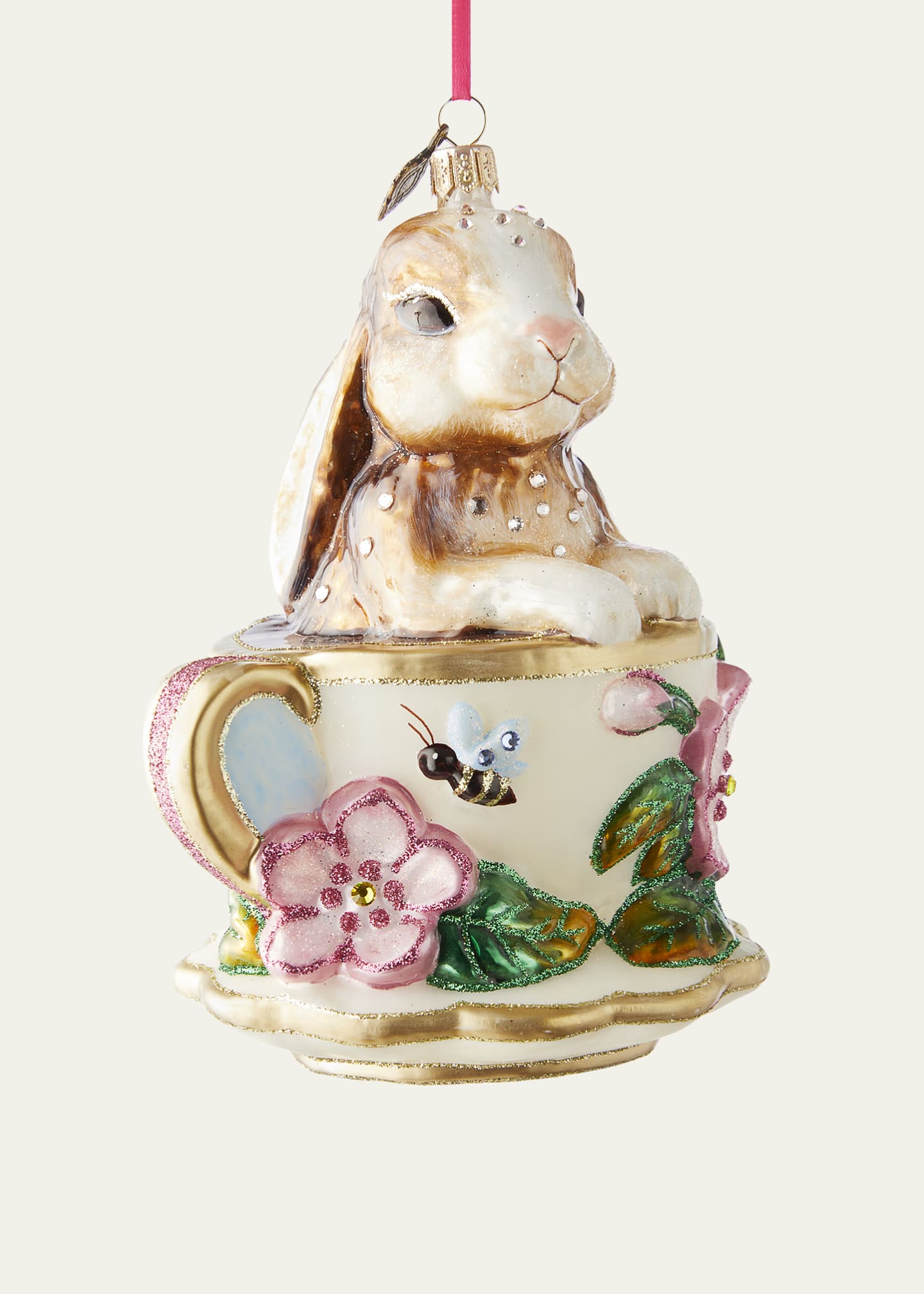 Jay Strongwater Bunny Teacup Christmas Ornament Image 1 of 2