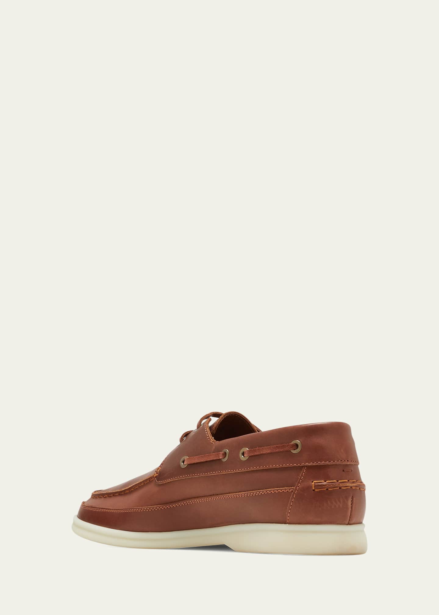 Loro Piana Men's Sea-Sail Walk Leather Boat Shoes Image 4 of 5