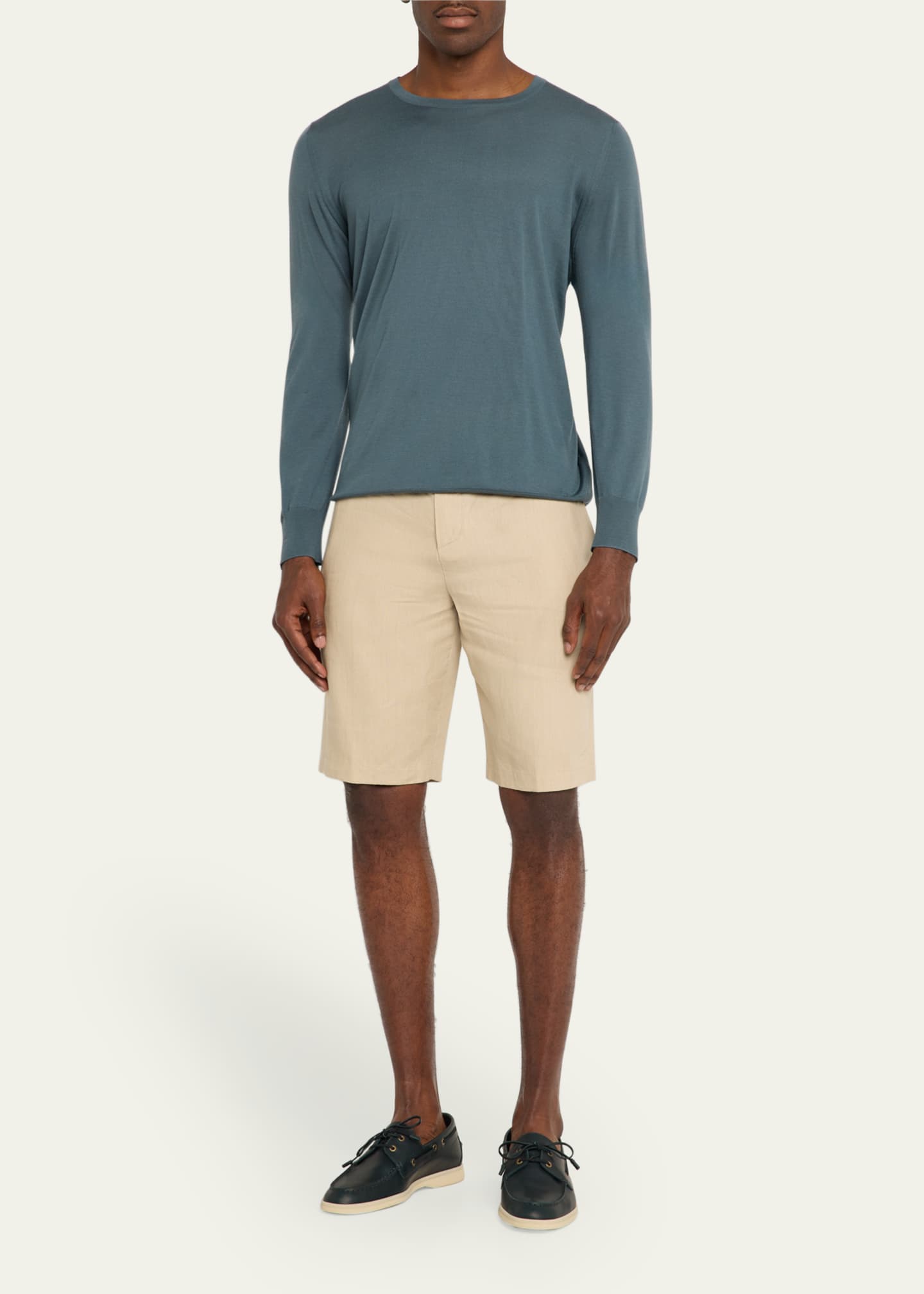 Loro Piana Men's Sea-Sail Walk Leather Boat Shoes Image 3 of 6