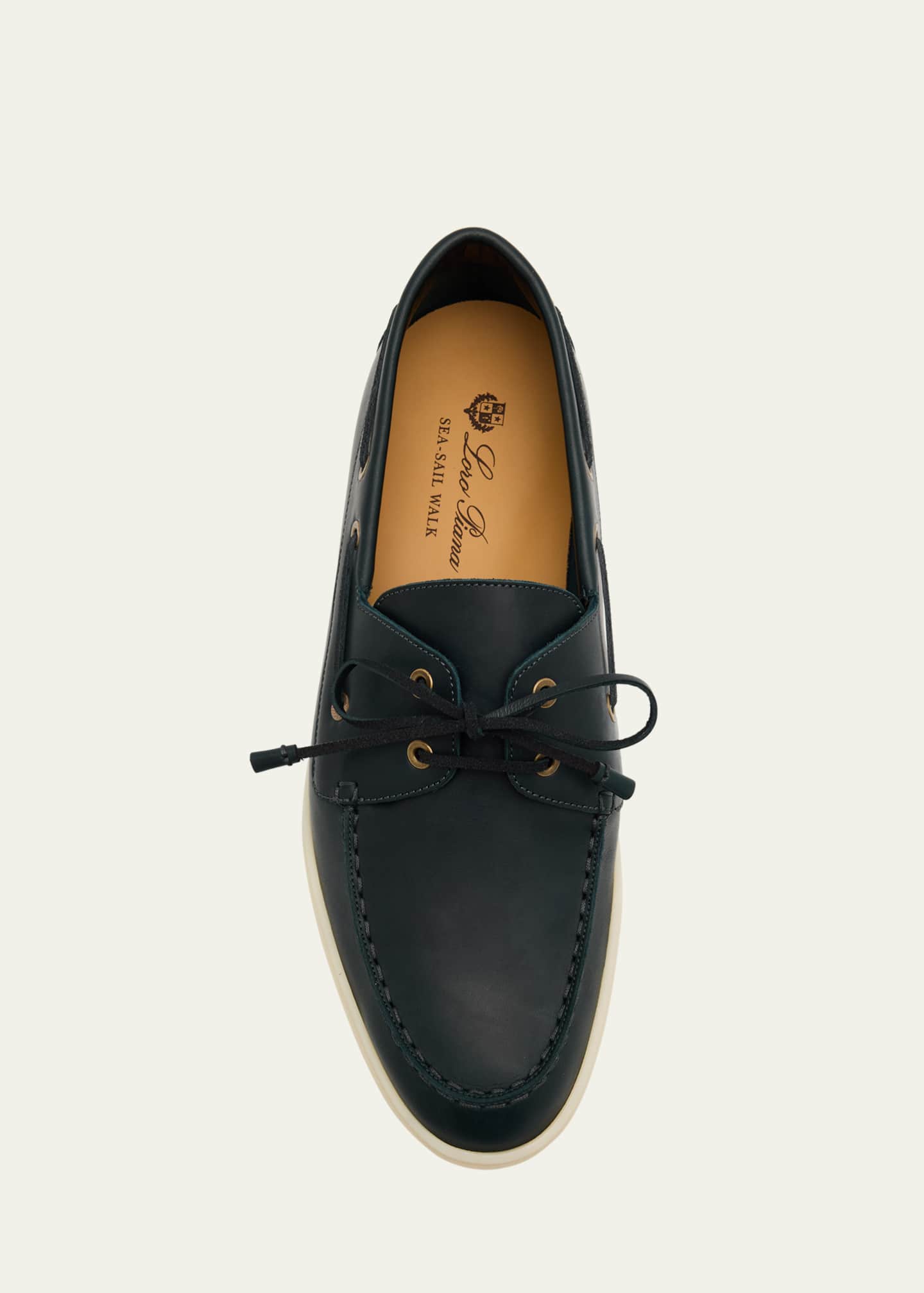 Loro Piana Men's Sea-Sail Walk Leather Boat Shoes Image 6 of 6