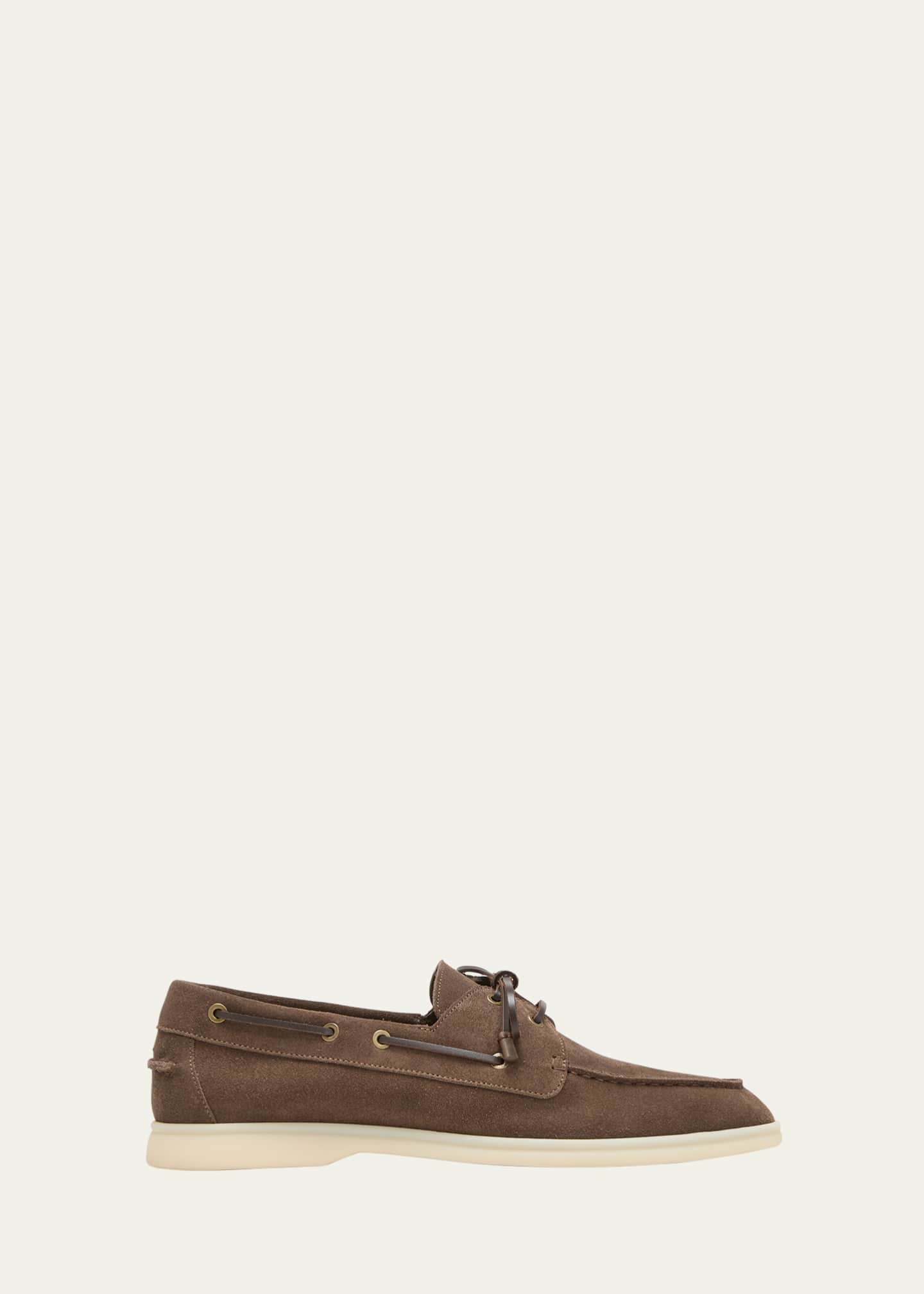 Loro Piana Men's Sea-Sail Walk Suede Boat Shoes Image 1 of 5
