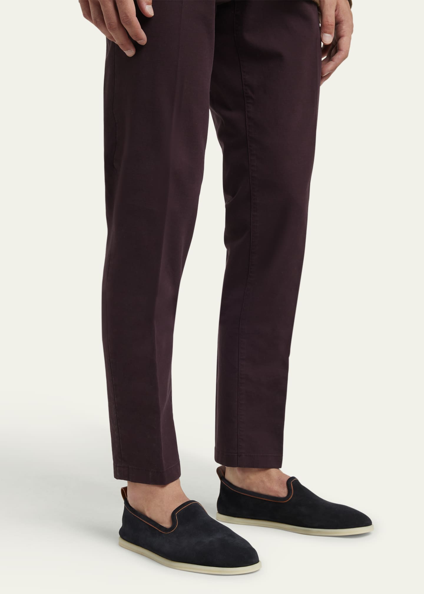 Loro Piana Men's Venice Walk Suede Loafers Image 2 of 5