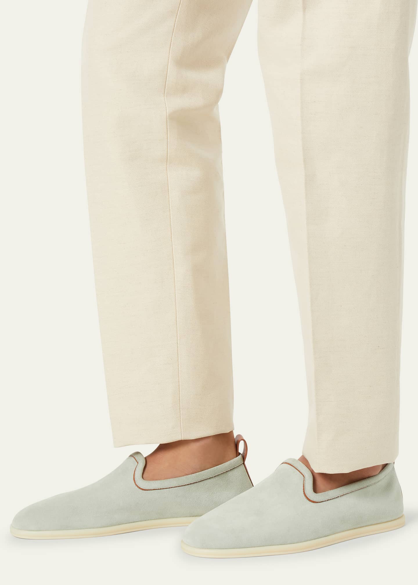 Loro Piana Men's Venice Walk Suede Loafers Image 2 of 4