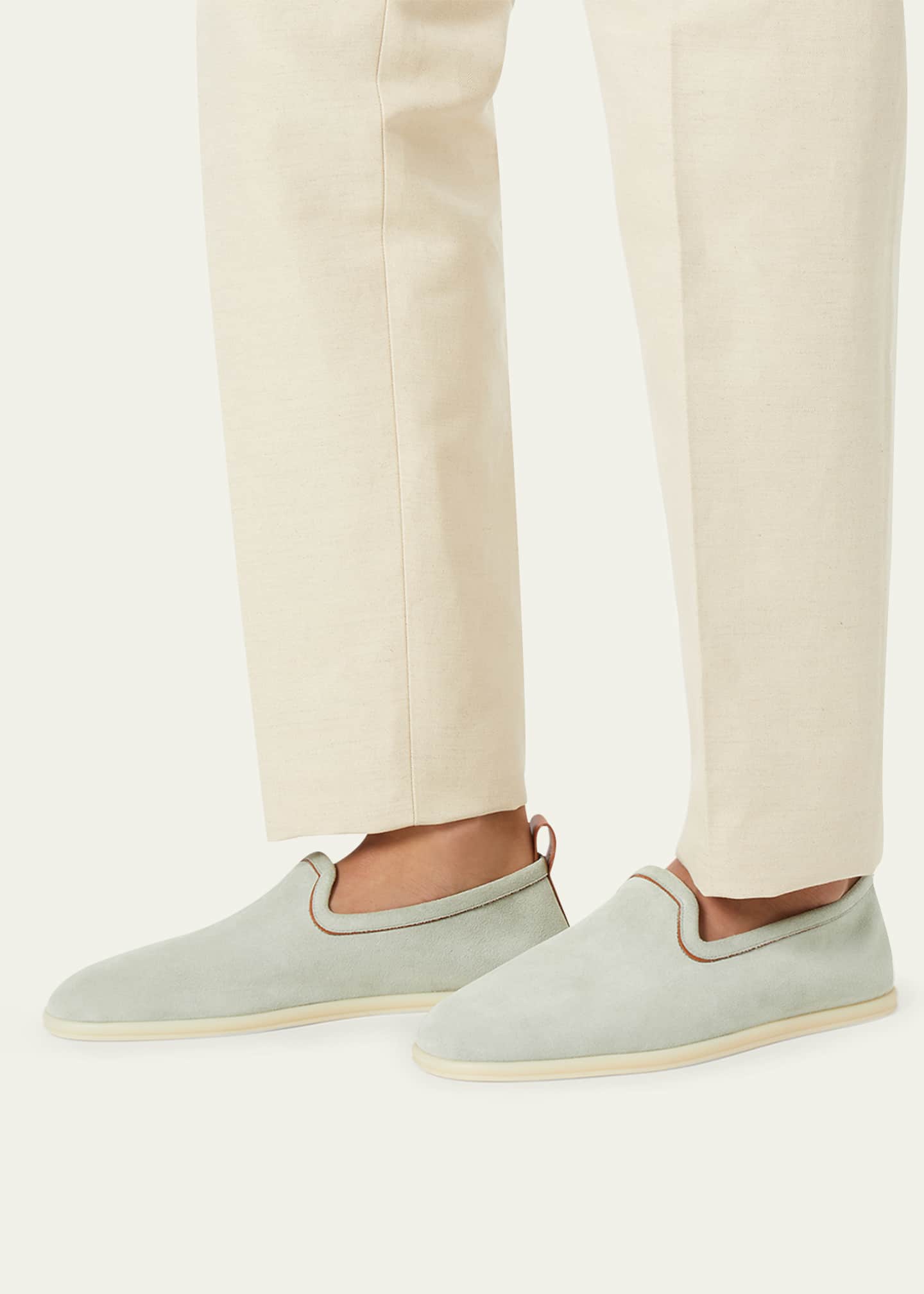 Loro Piana Men's Venice Walk Suede Loafers Image 3 of 4