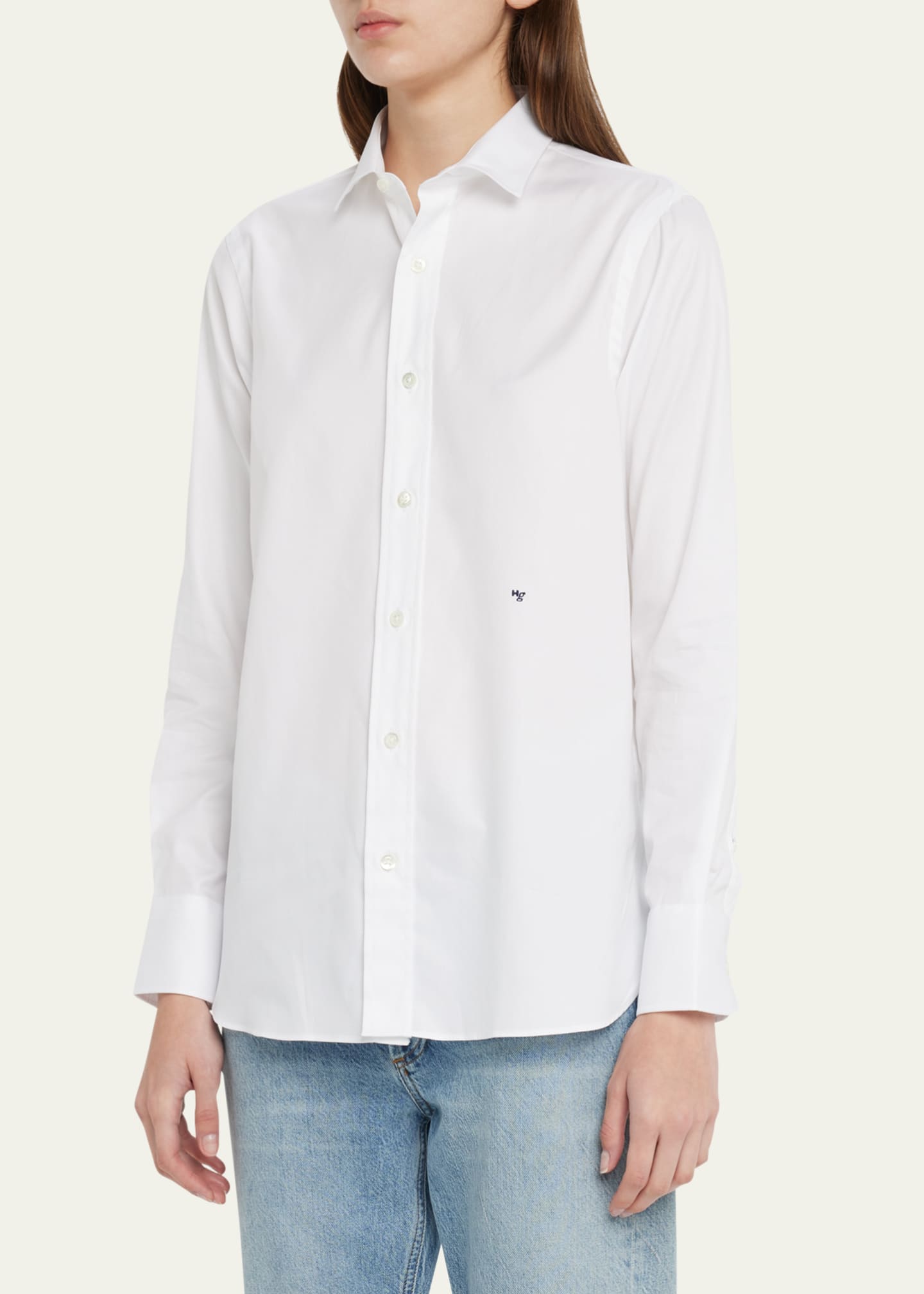 HOMMEGIRLS Classic Button-Up Cotton Shirt Image 4 of 5